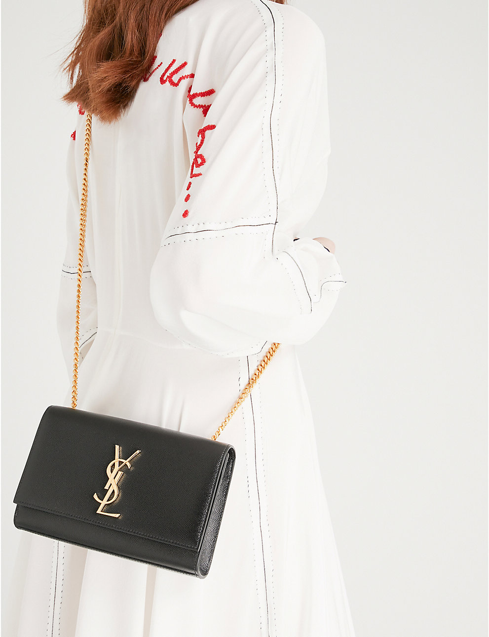 SAINT LAURENT Kate small leather shoulder bag BLACK