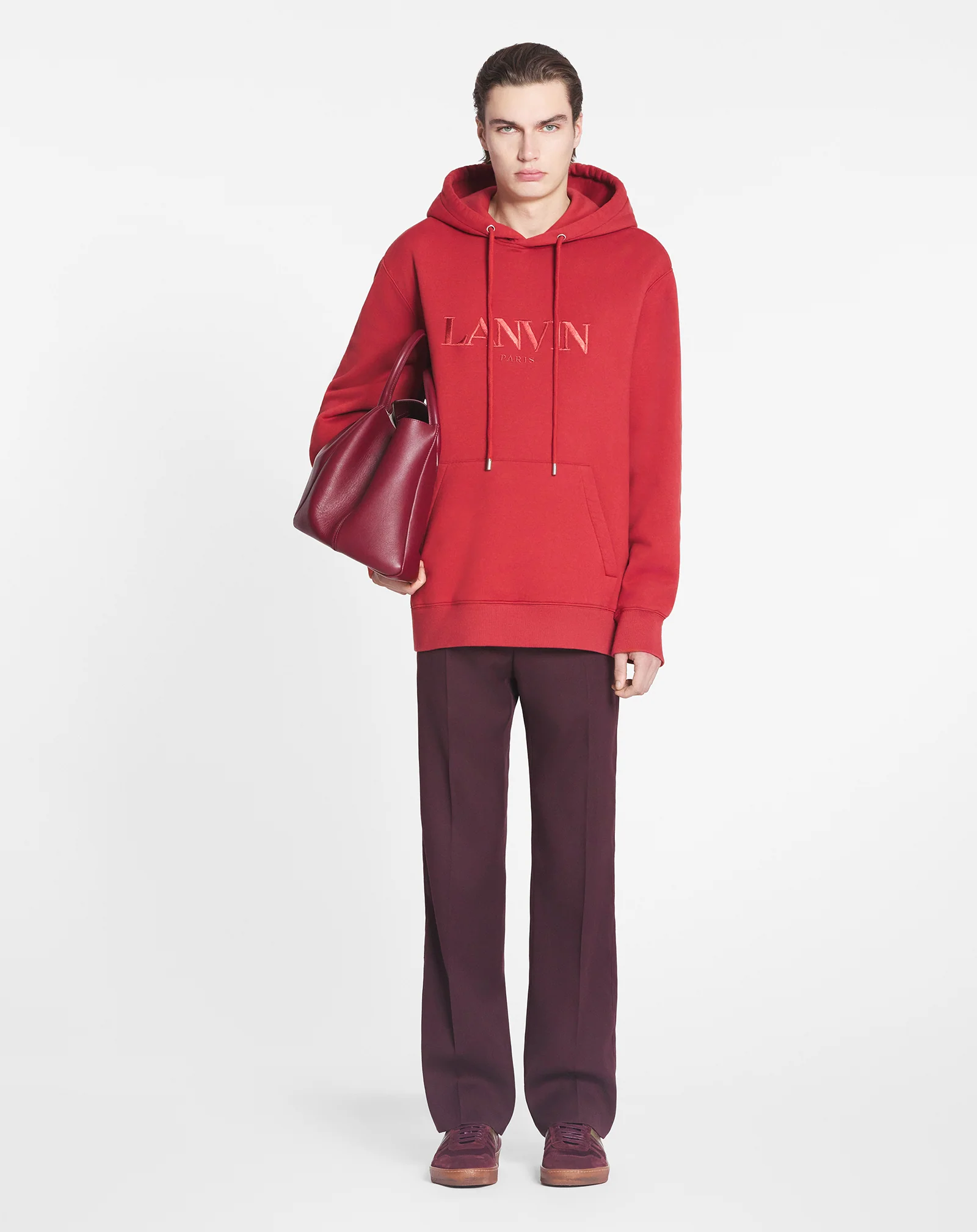 Lanvin paris embroidered loose-fitting hoodie