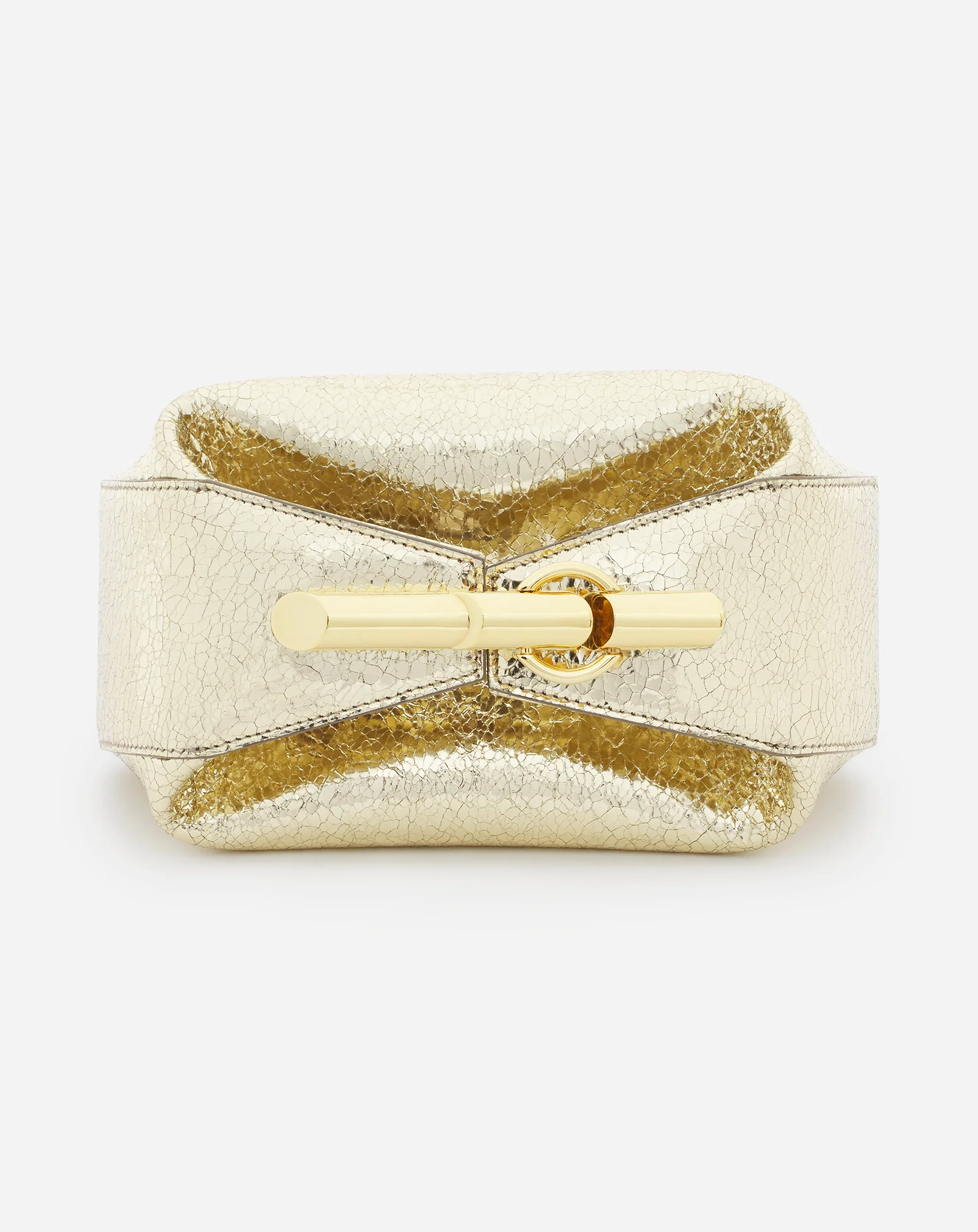 Haute séquence clutch bag in crackled metallic leather