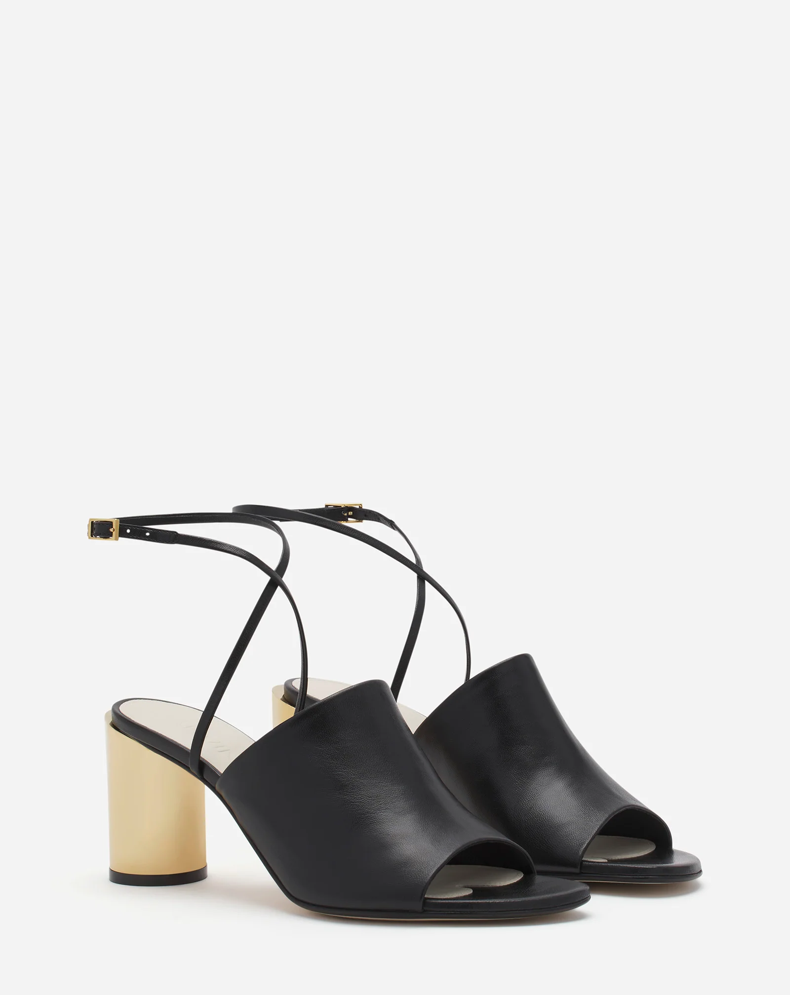 Leather sequence by lanvin chunky heeled sandals