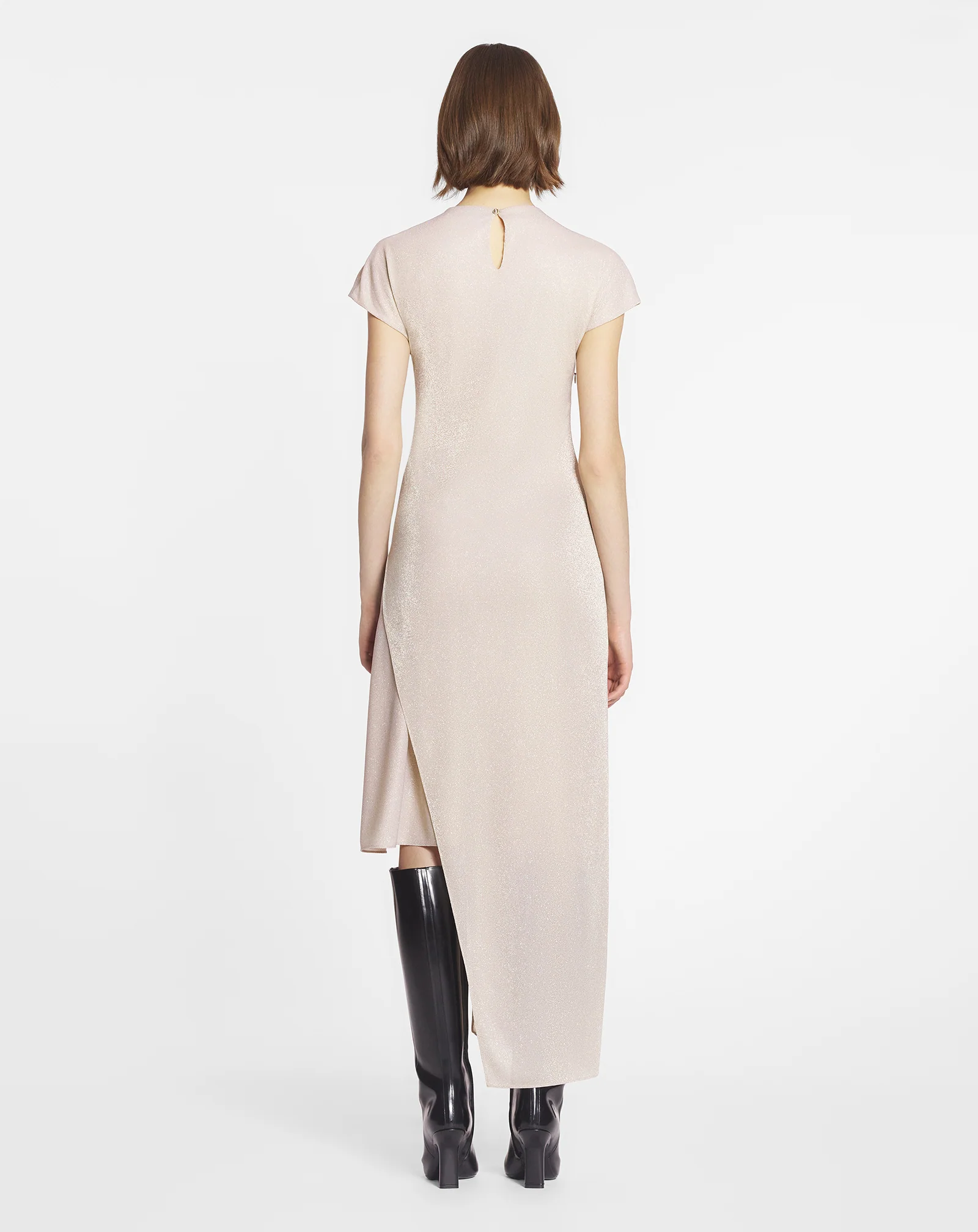 Asymmetrical dress in lurex
