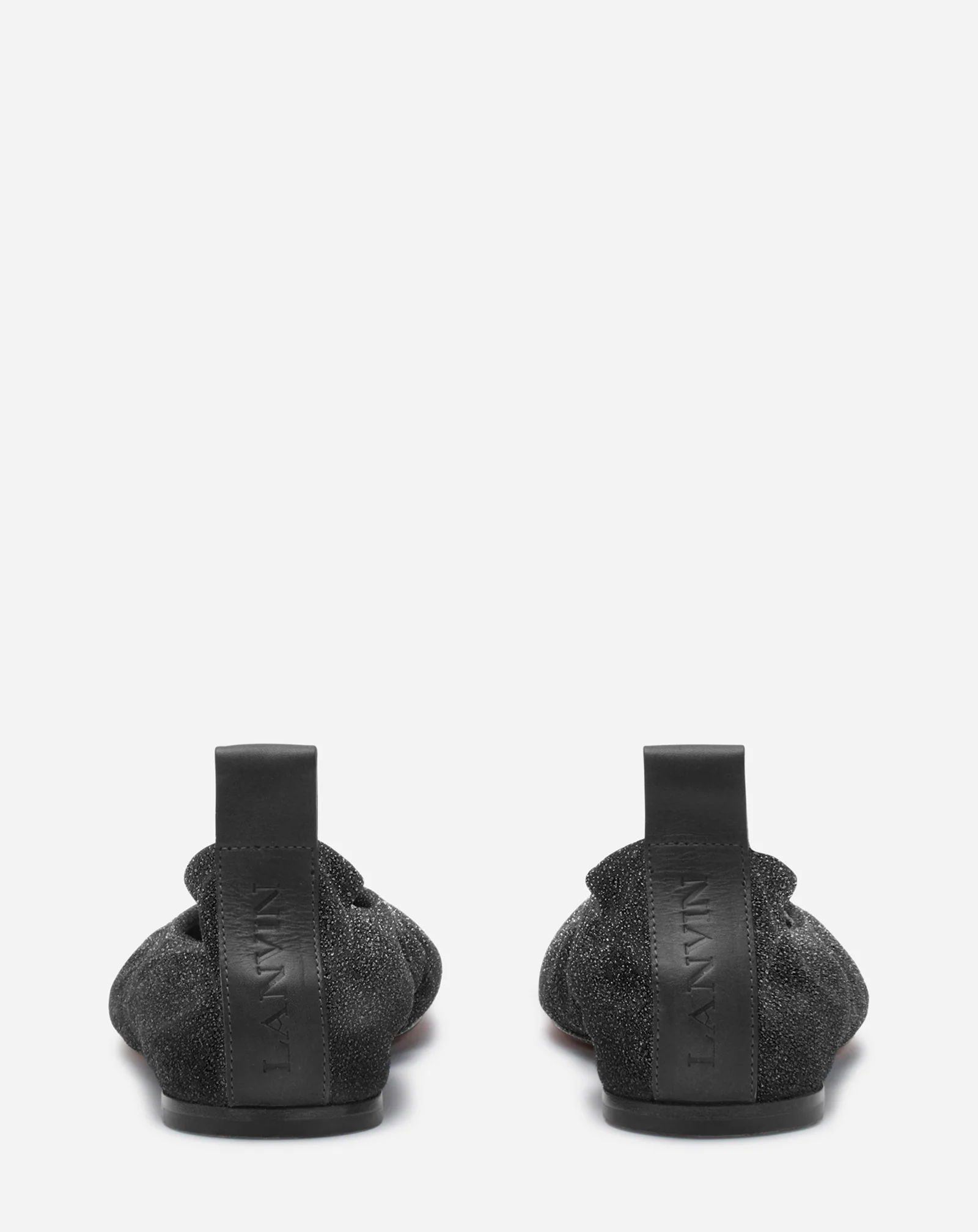 The glittery suede ballerina flat