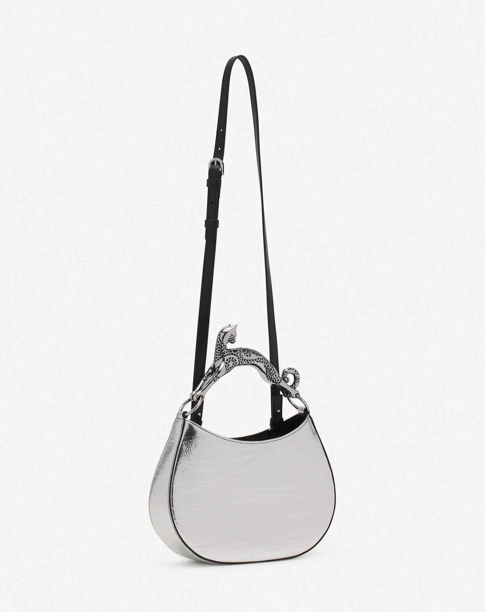 Hobo cat bag in metallic leather