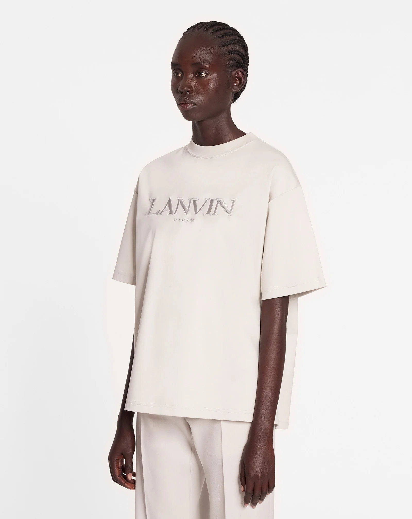 Oversized lanvin paris embroidered t-shirt