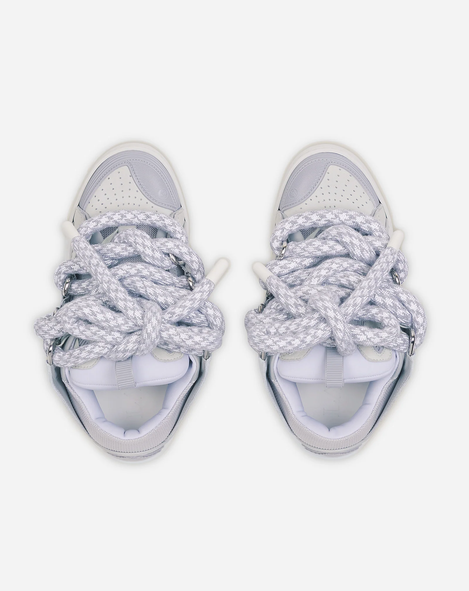 Curb sneakers in leather with snake laces