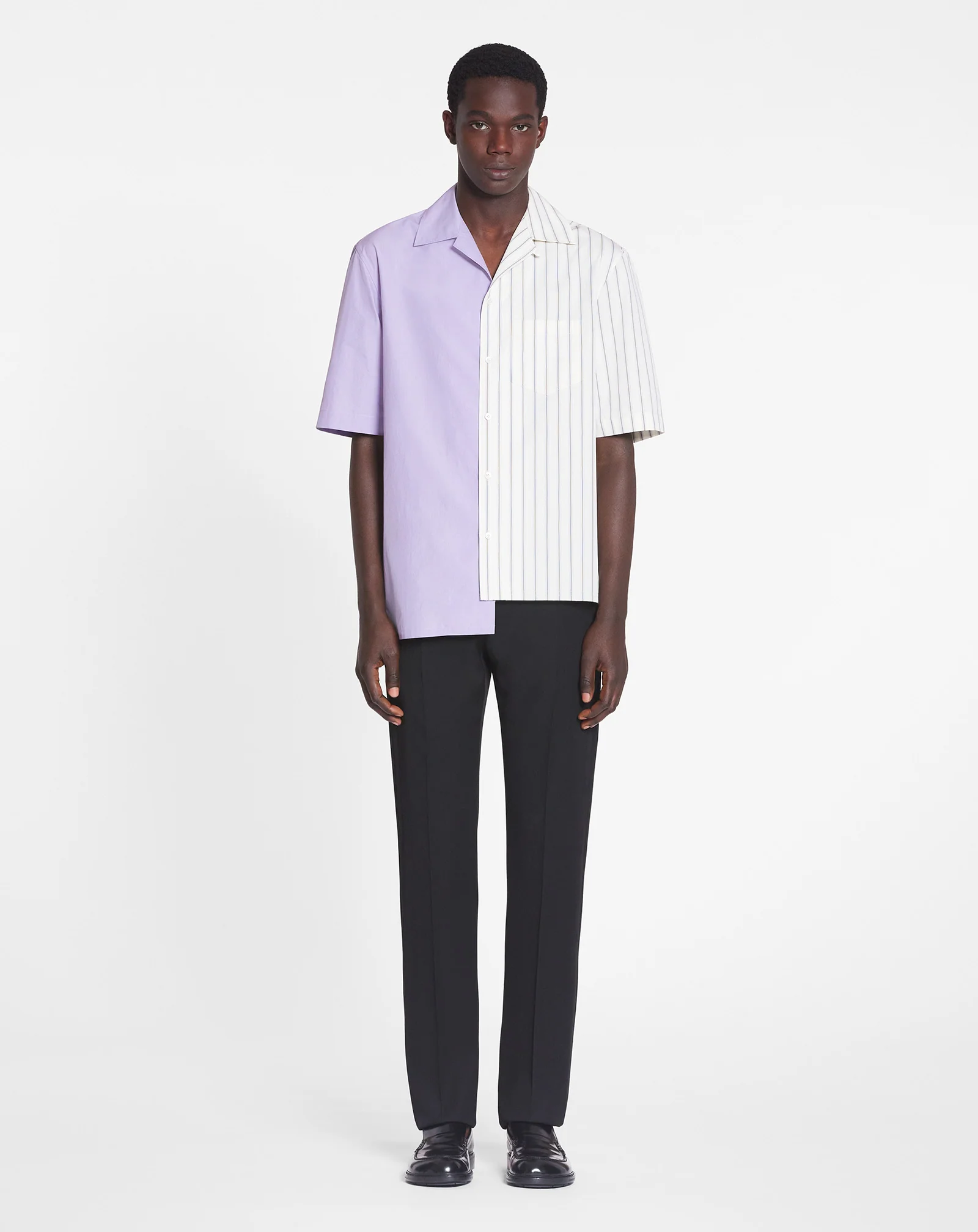 Asymmetrical striped shirt