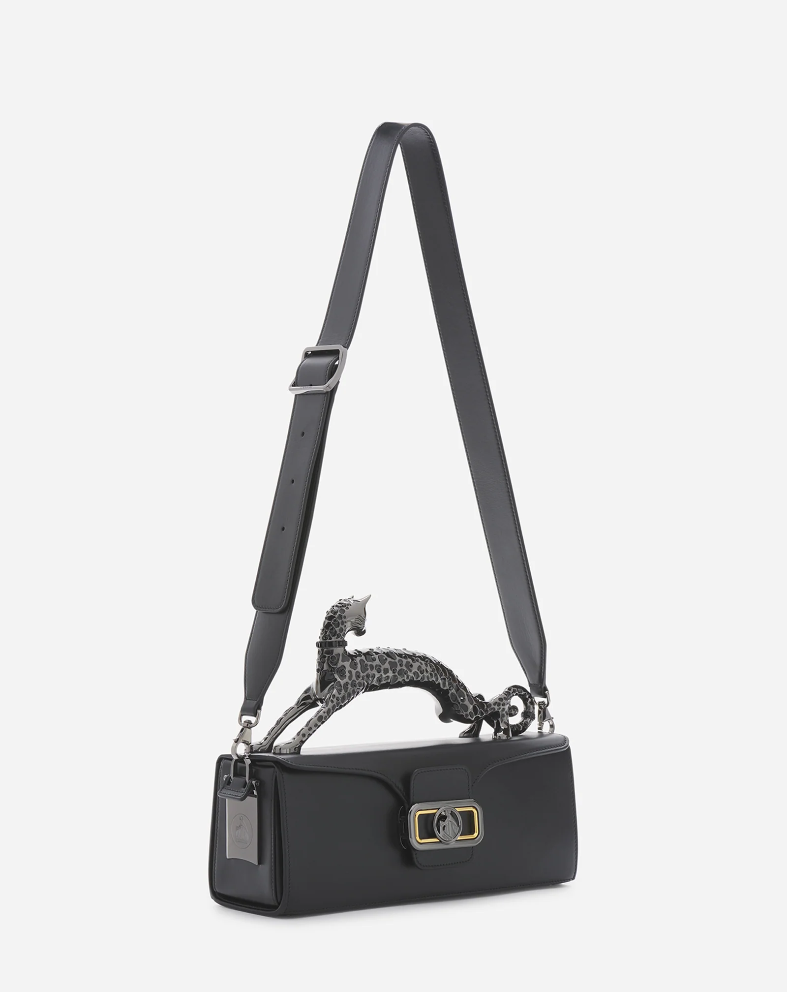 Medium pencil cat leather bag