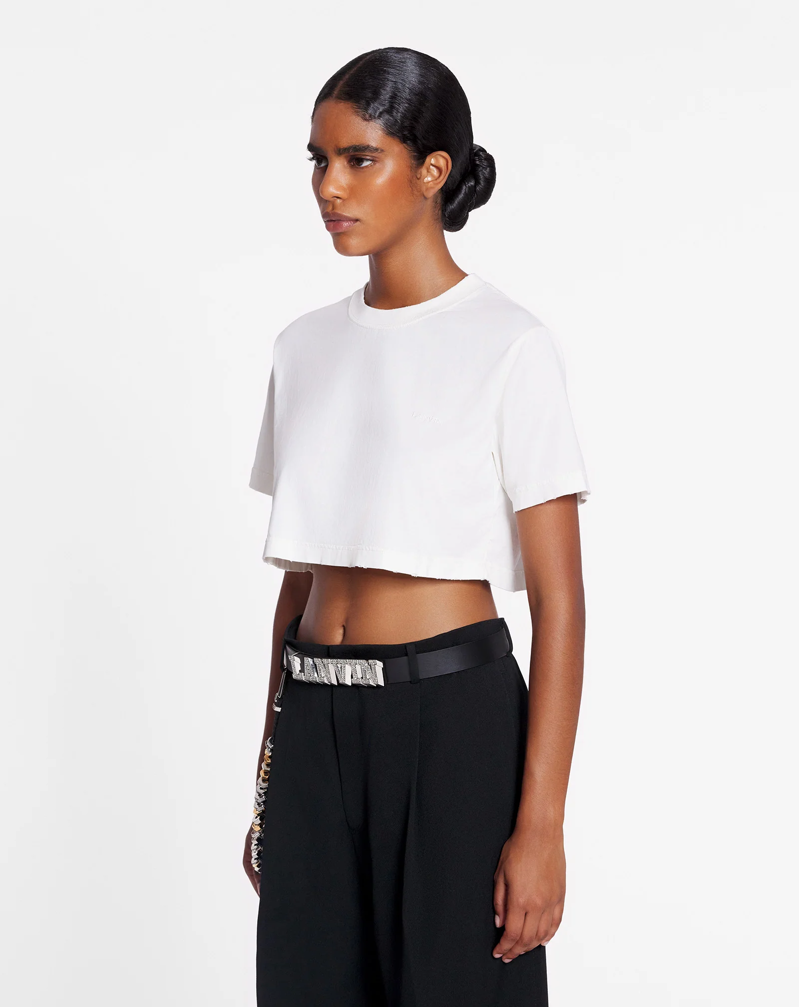 Lanvin x future cropped printed t-shirt