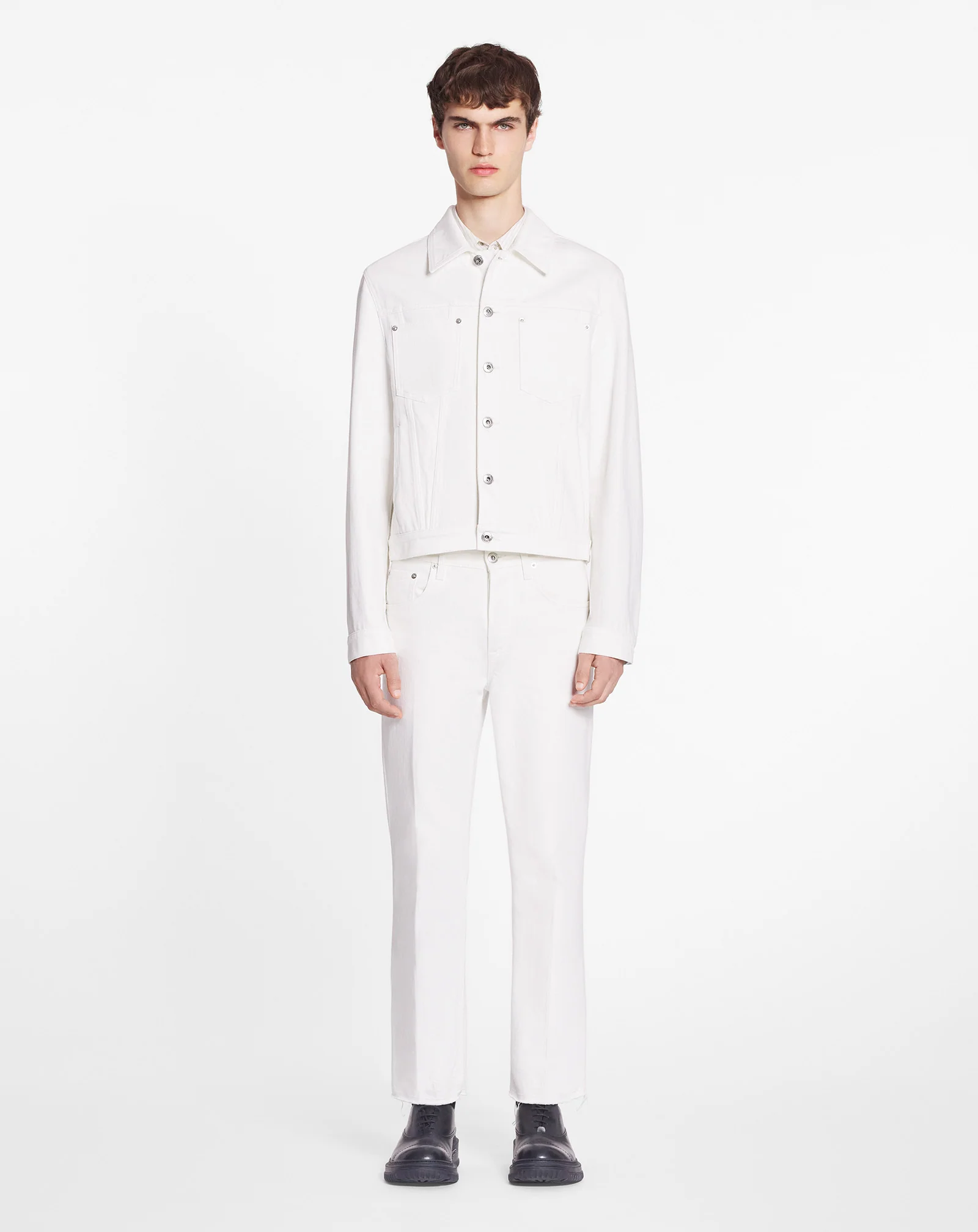 Straight-leg denim pants