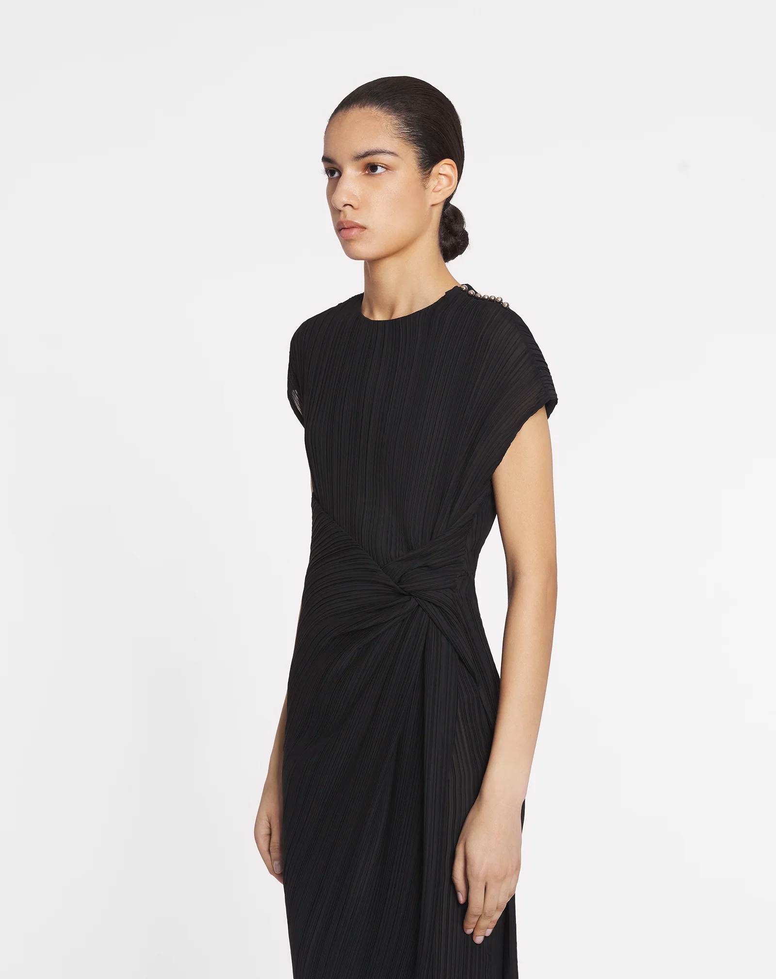 Asymmetrical pleated dress