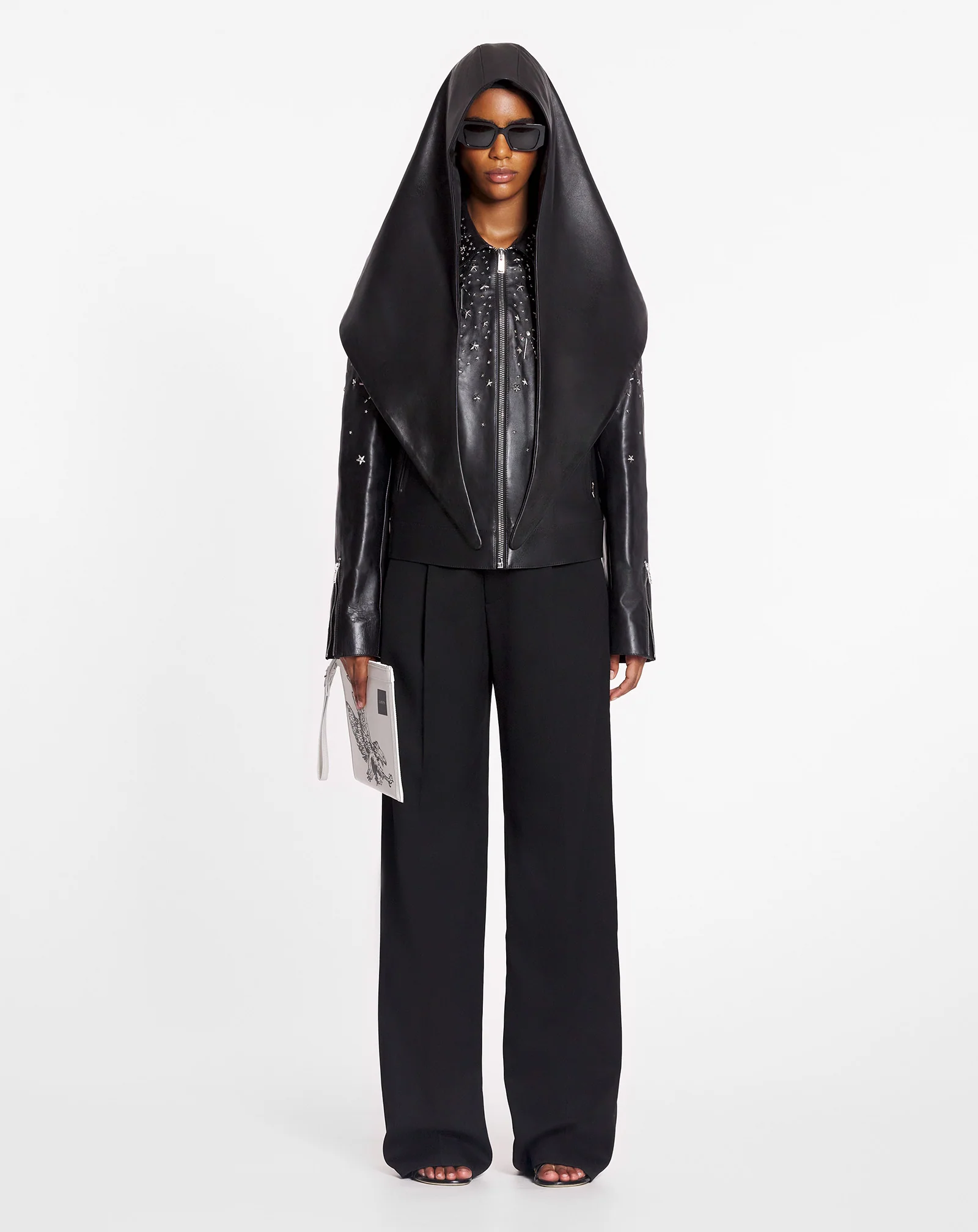 Lanvin x future leather studded jacket