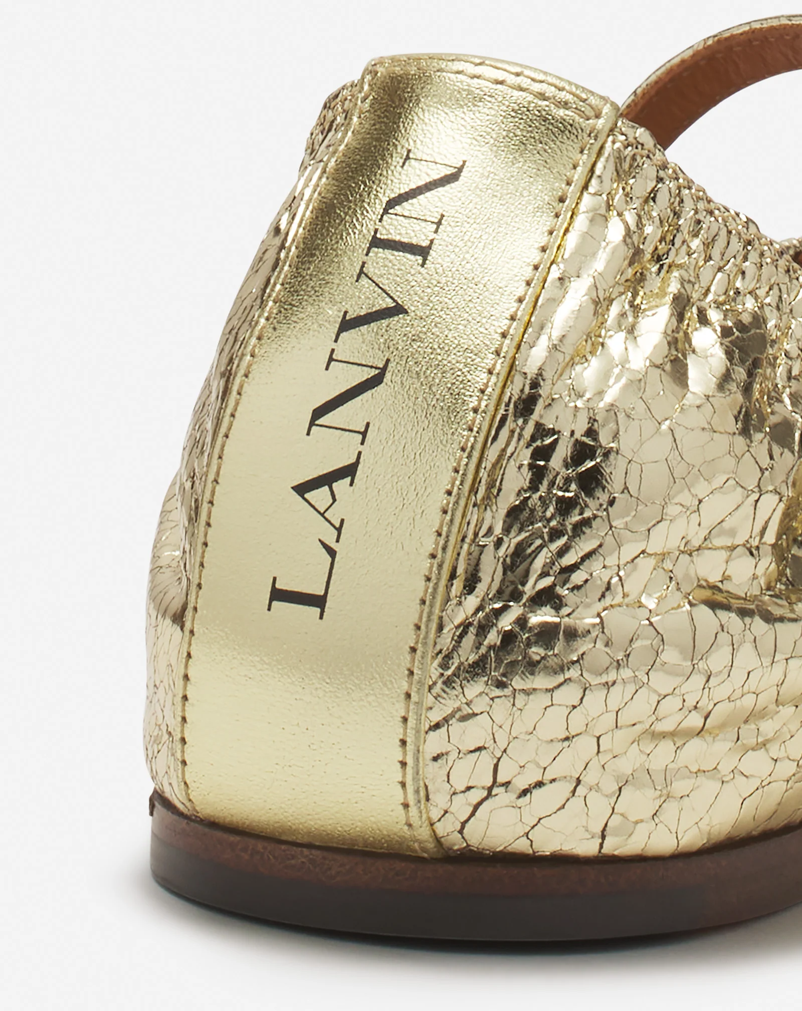 The ballerina mary jane in crackled metallic leather