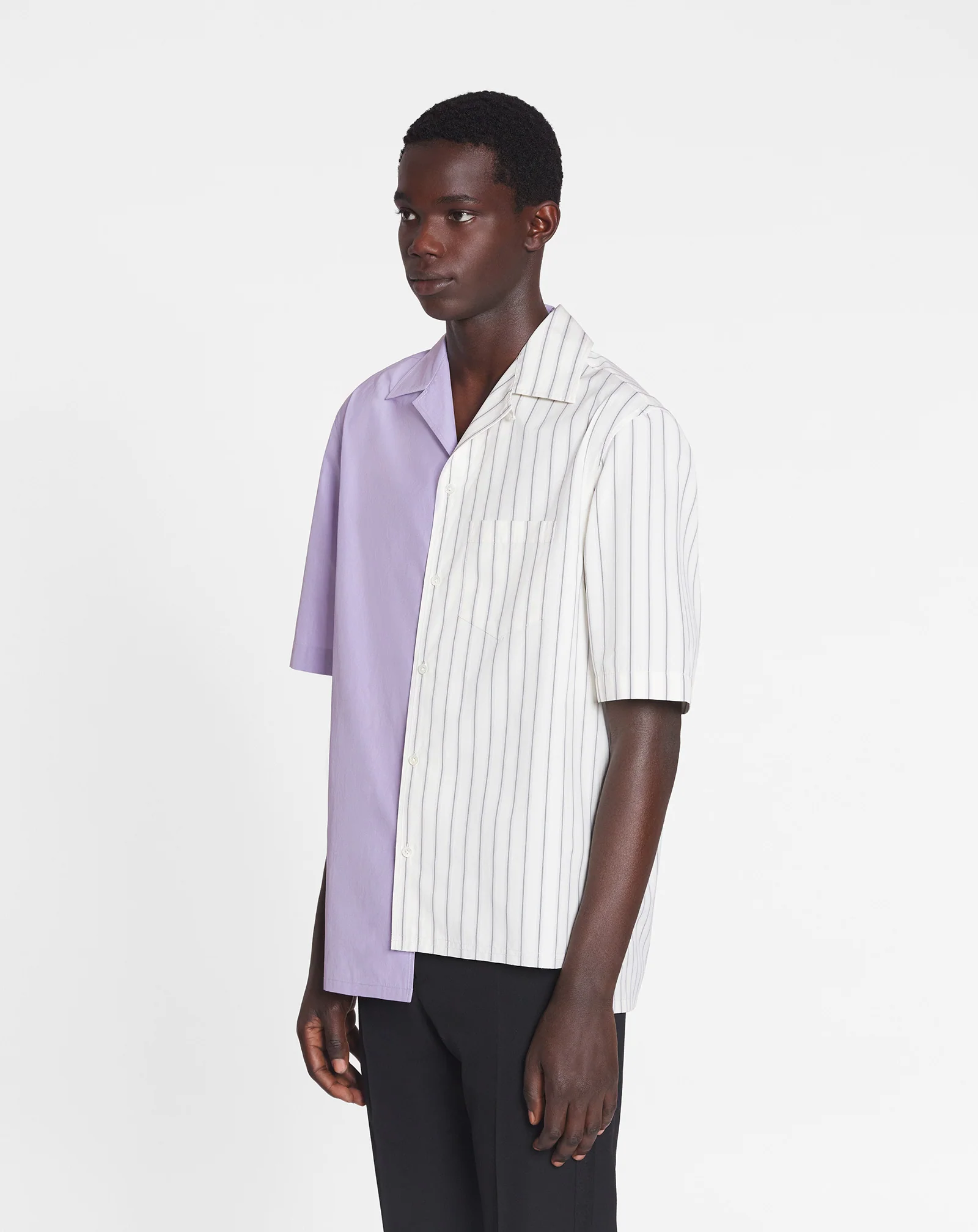 Asymmetrical striped shirt