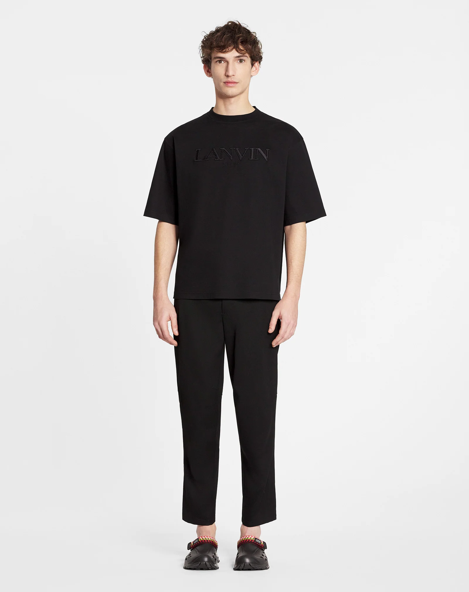 Oversized lanvin paris embroidered t-shirt