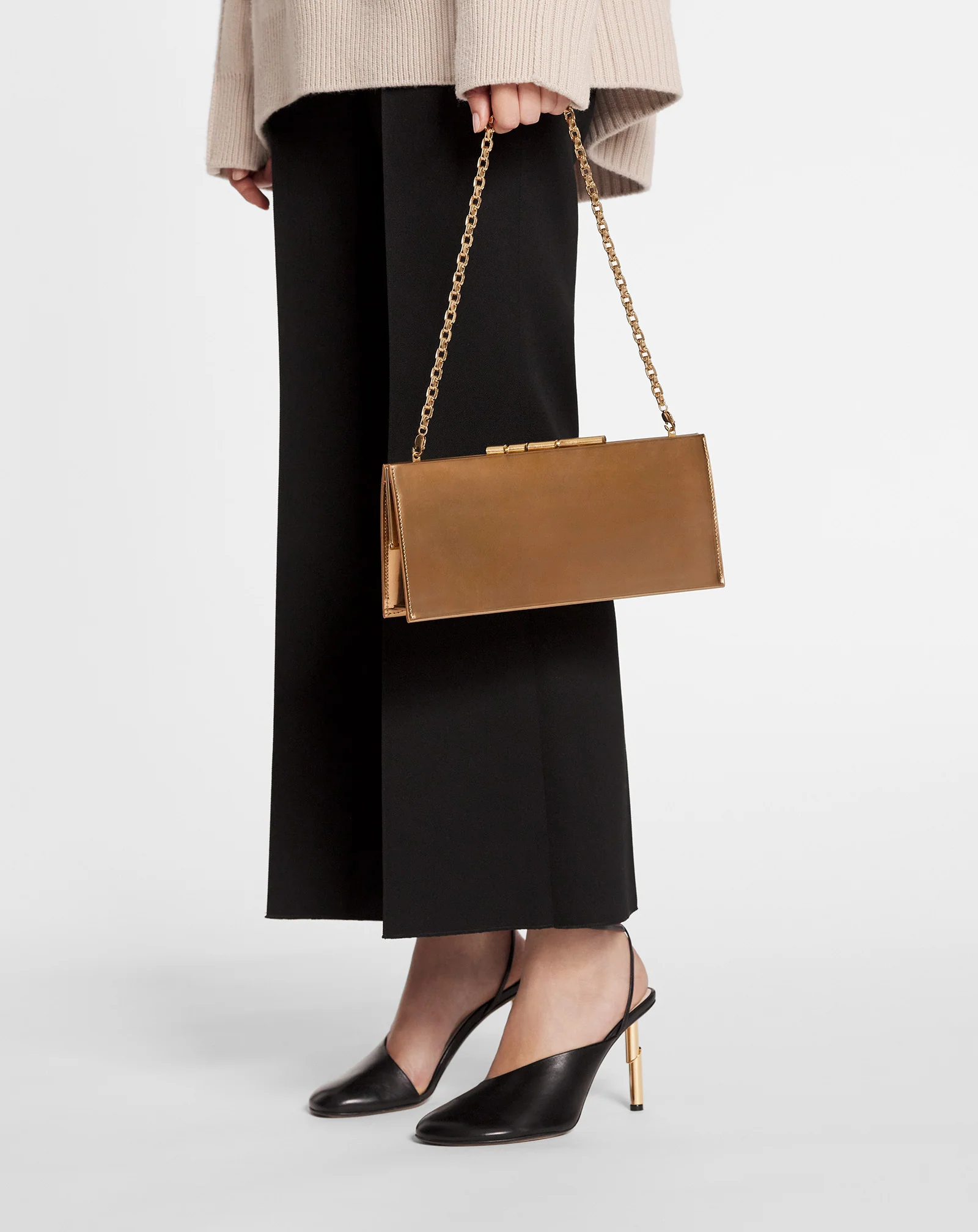 Sequence by lanvin metallic leather clutch bag