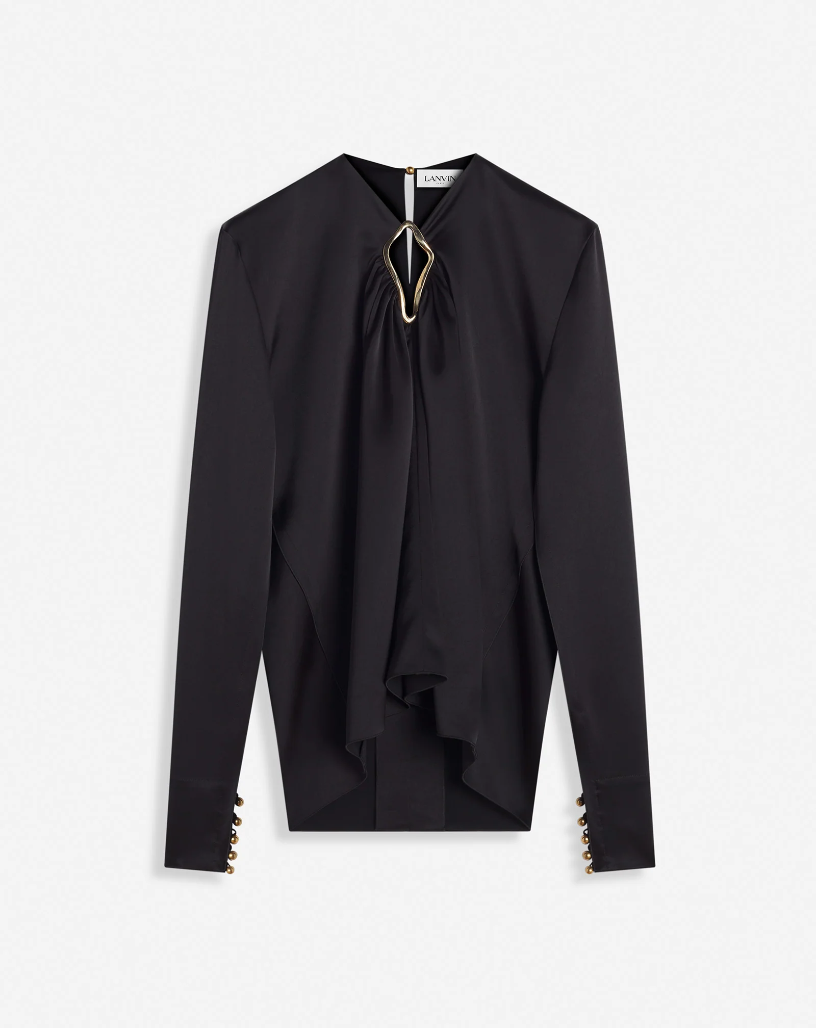 Draped top with eyelet detail