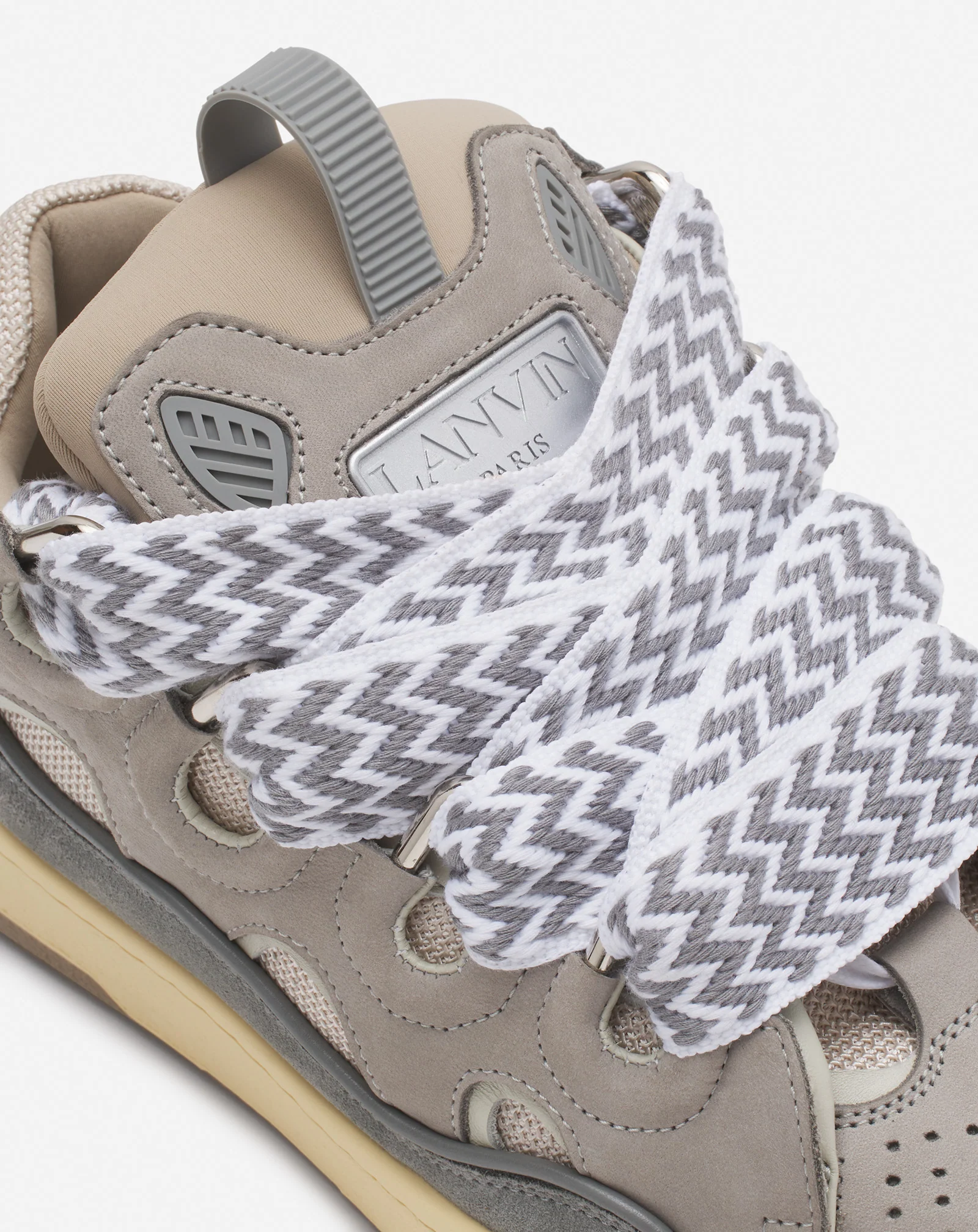 Leather curb sneakers