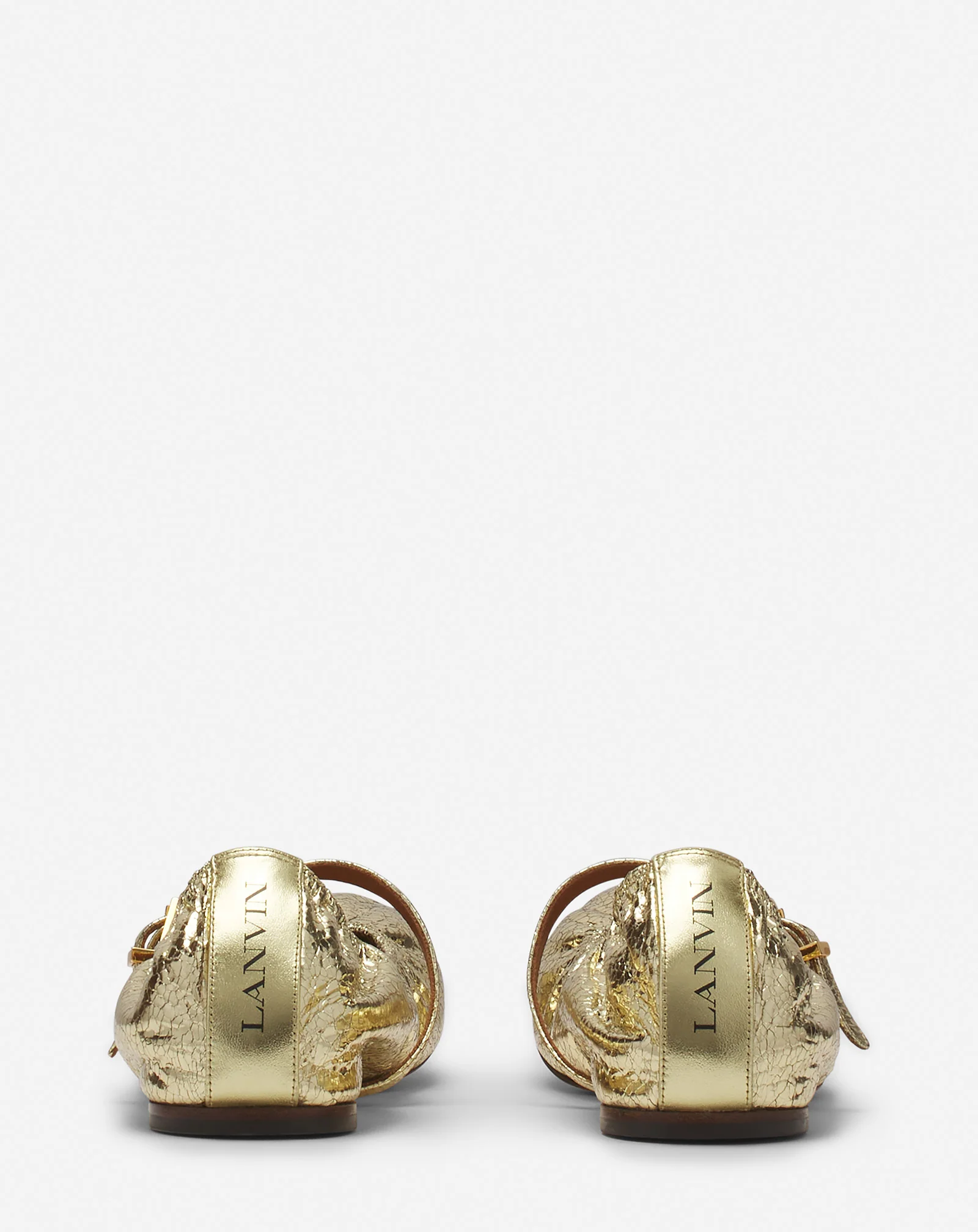 The ballerina mary jane in crackled metallic leather