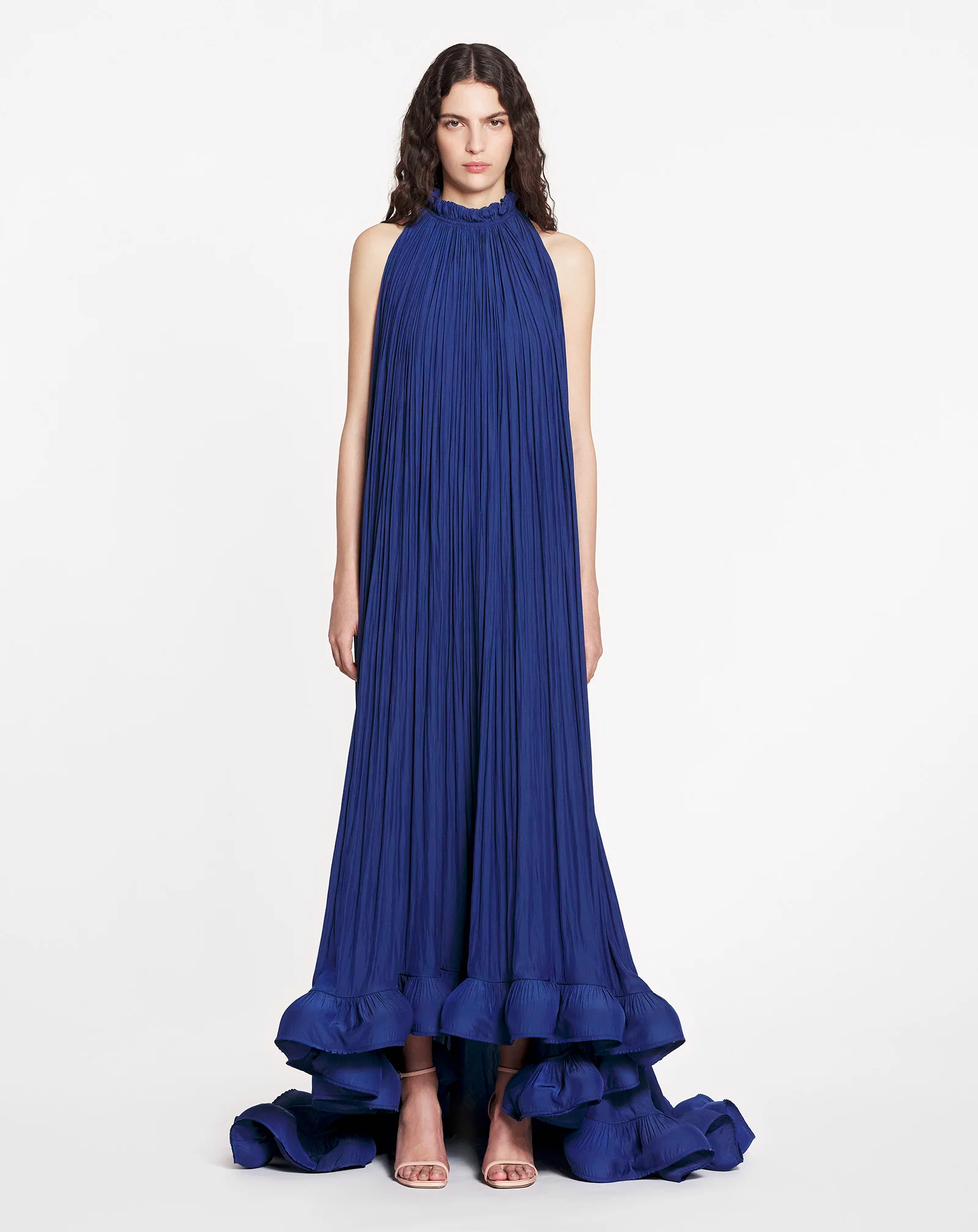 Long charmeuse tribute dress