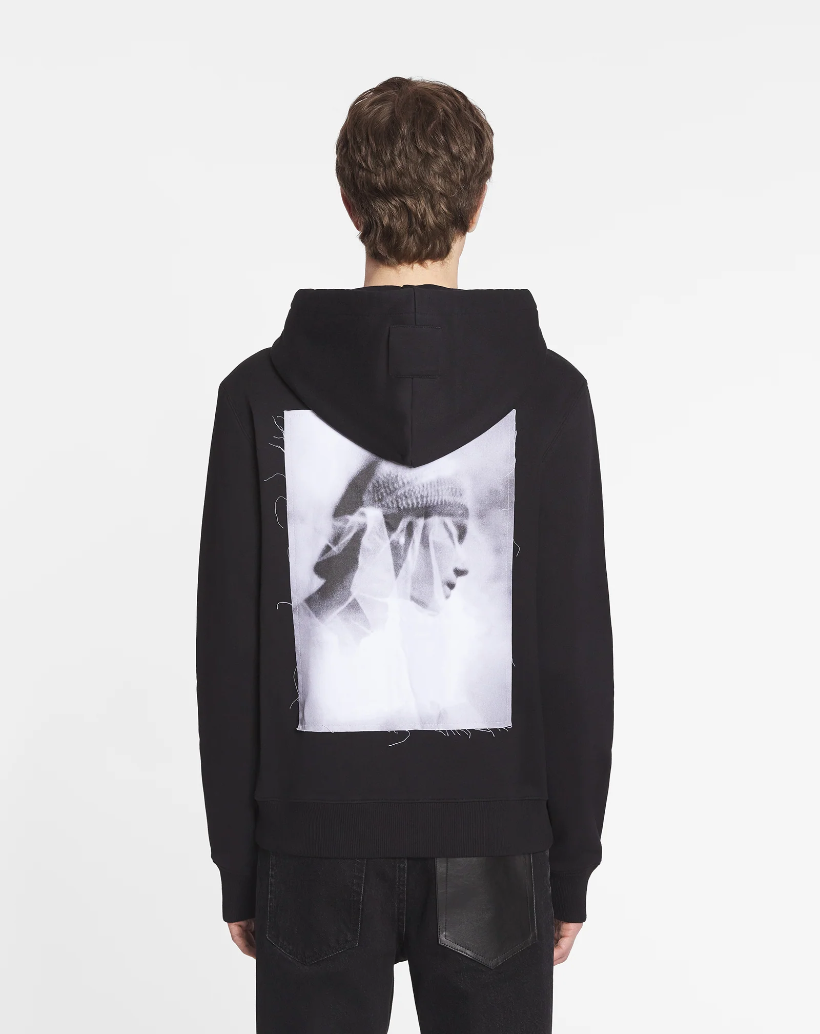 Archives print zipped hoodie