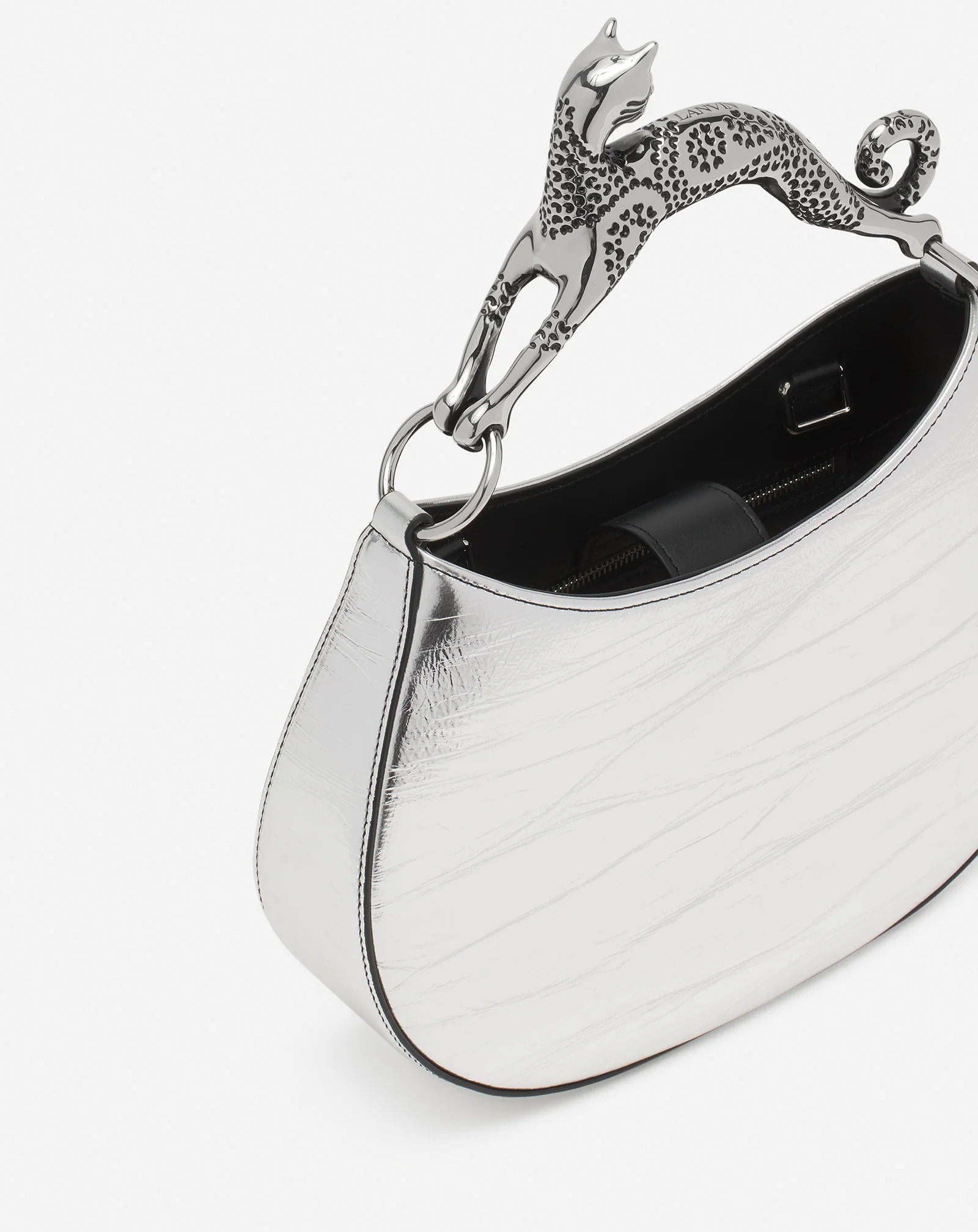 Hobo cat bag in metallic leather