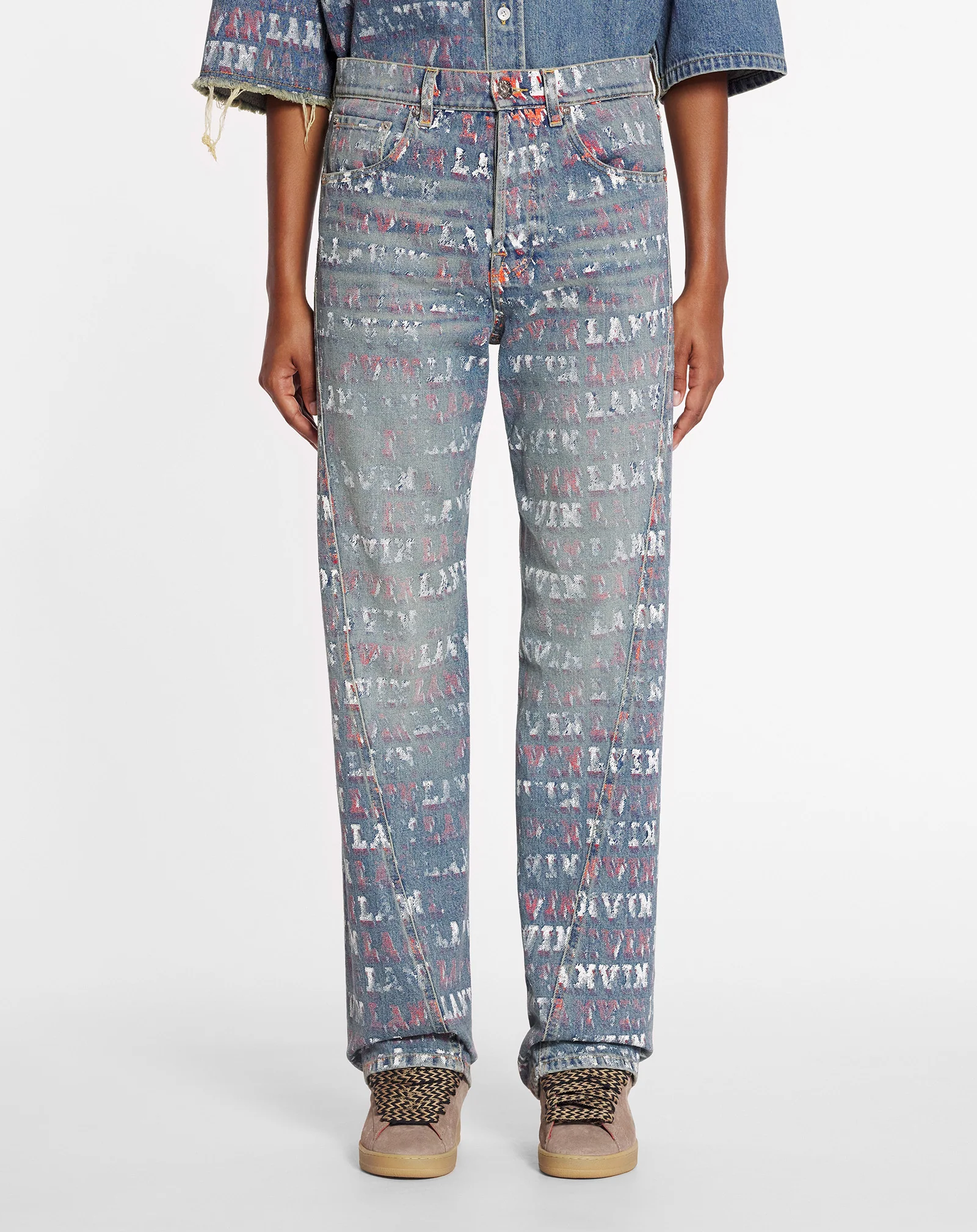 Lanvin x future straight fit printed pants for women