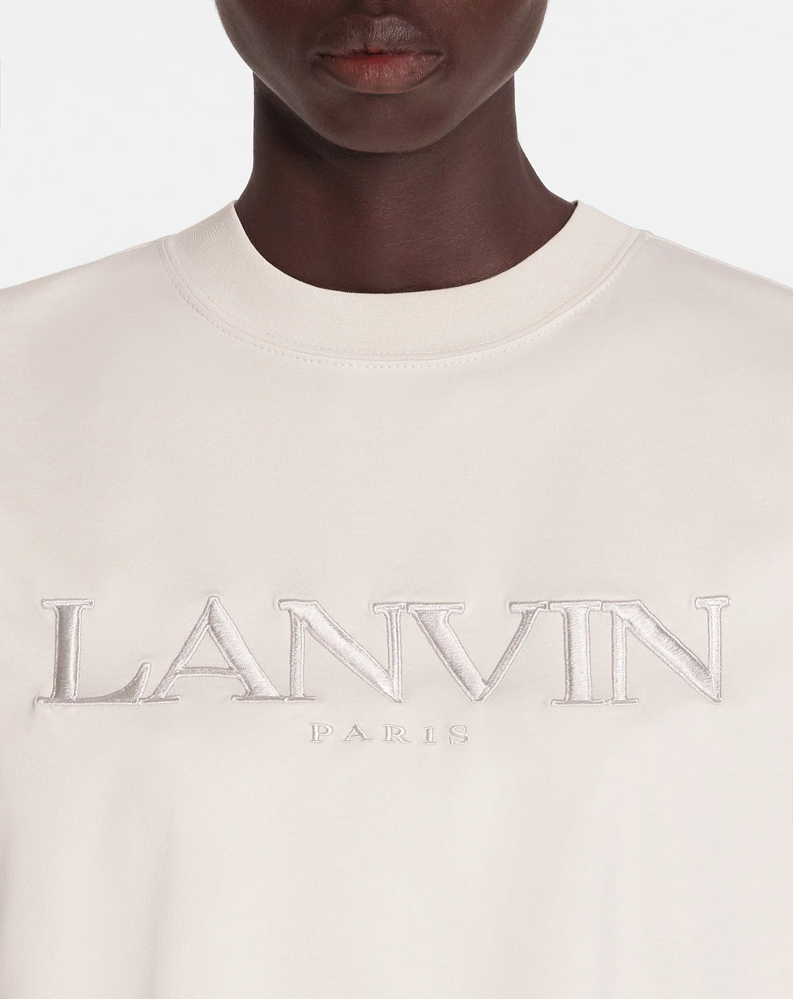 Oversized lanvin paris embroidered t-shirt