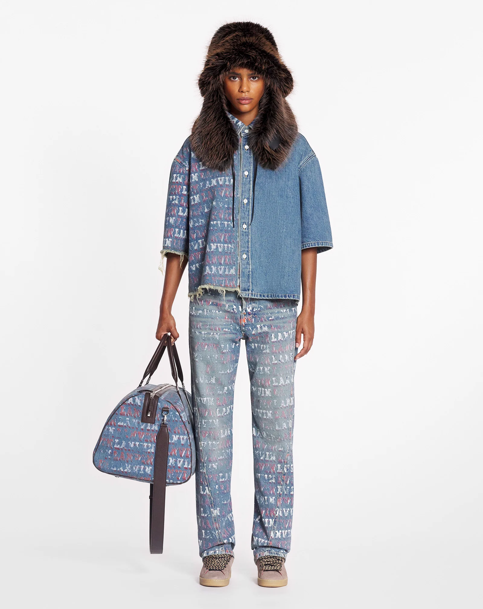 Lanvin x future unisex asymmetrical printed shirt