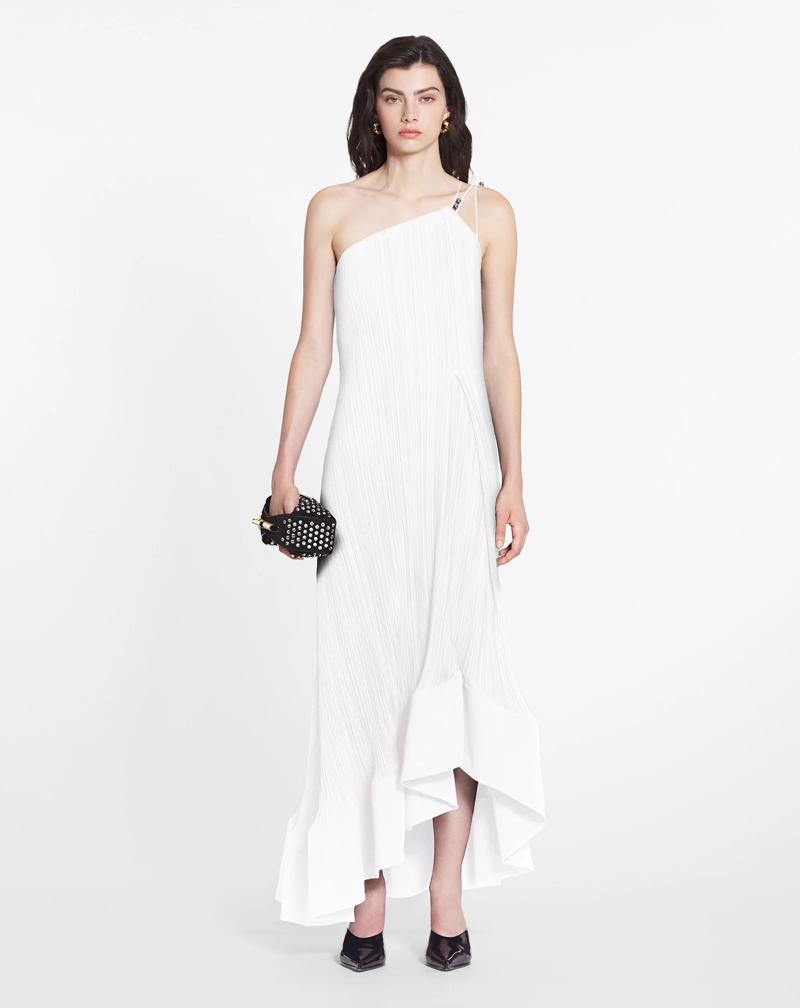 Asymmetrical pleated dress