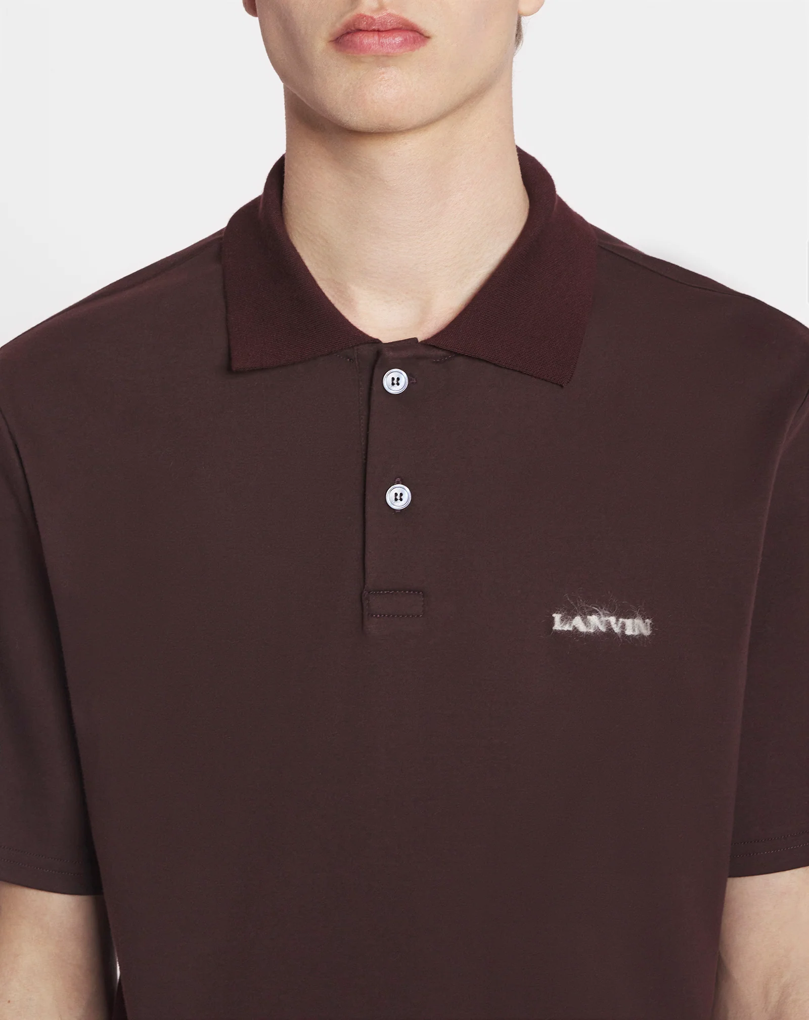 Polo shirt with mohair detail