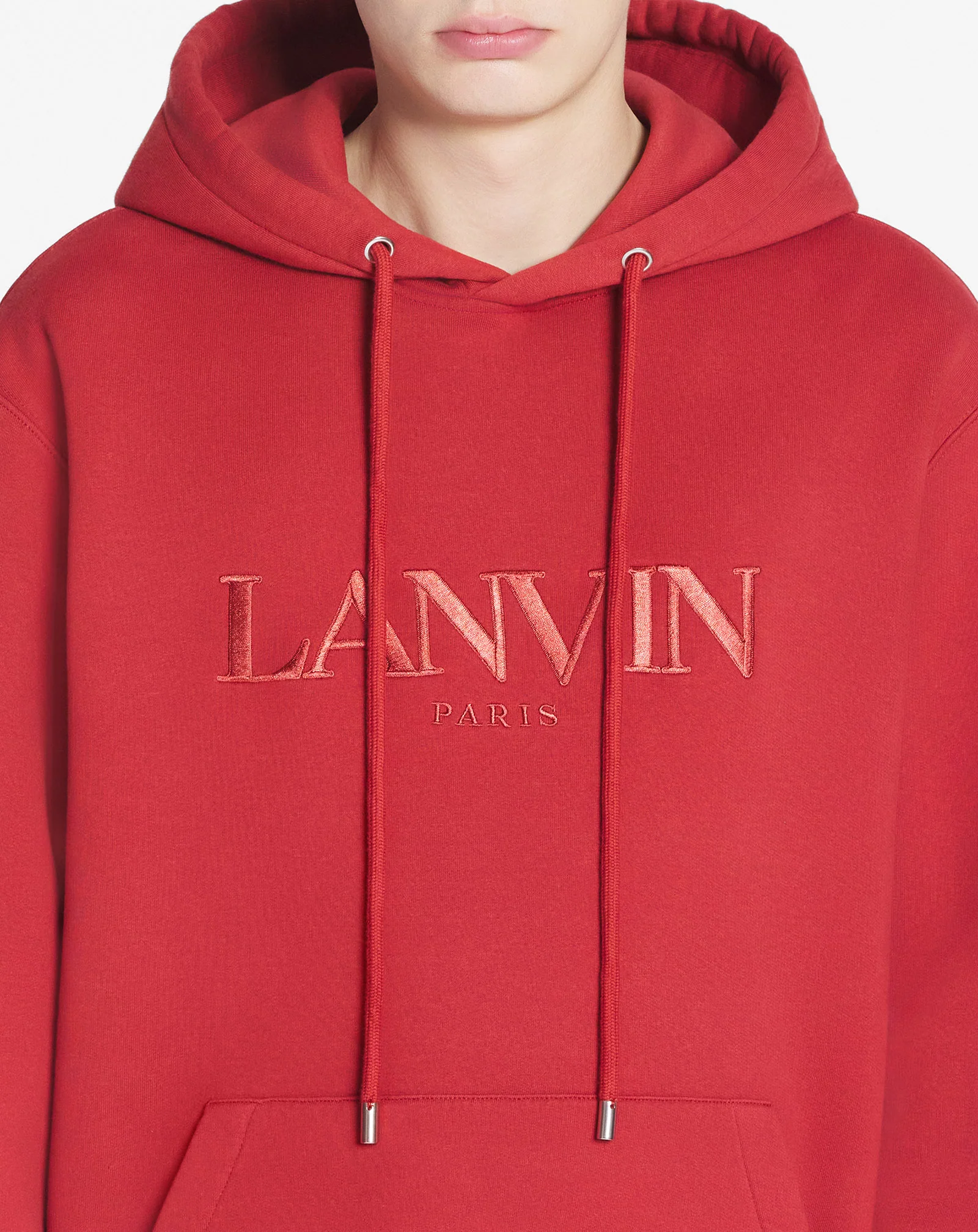 Lanvin paris embroidered loose-fitting hoodie