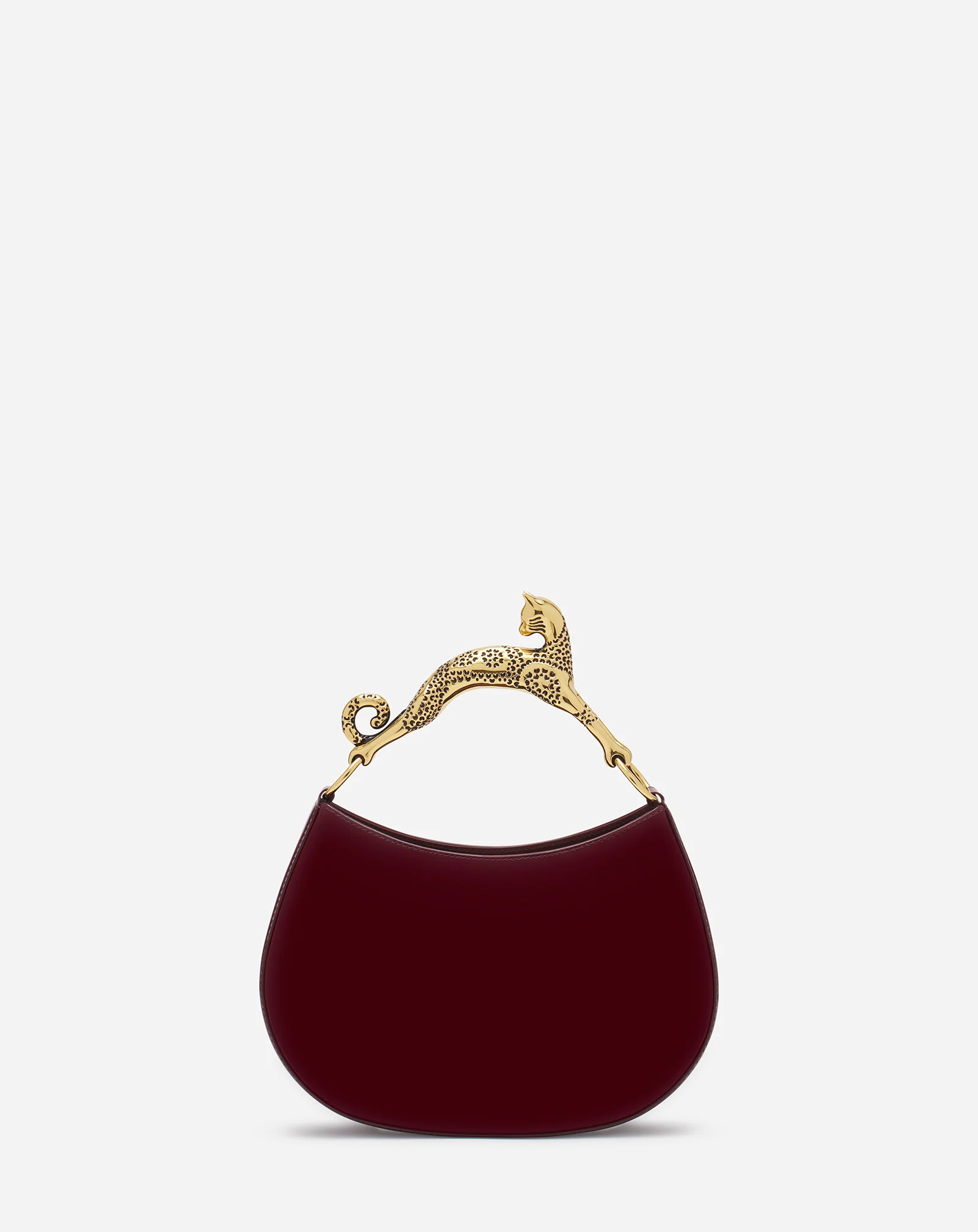 Hobo cat bag in glossy leather