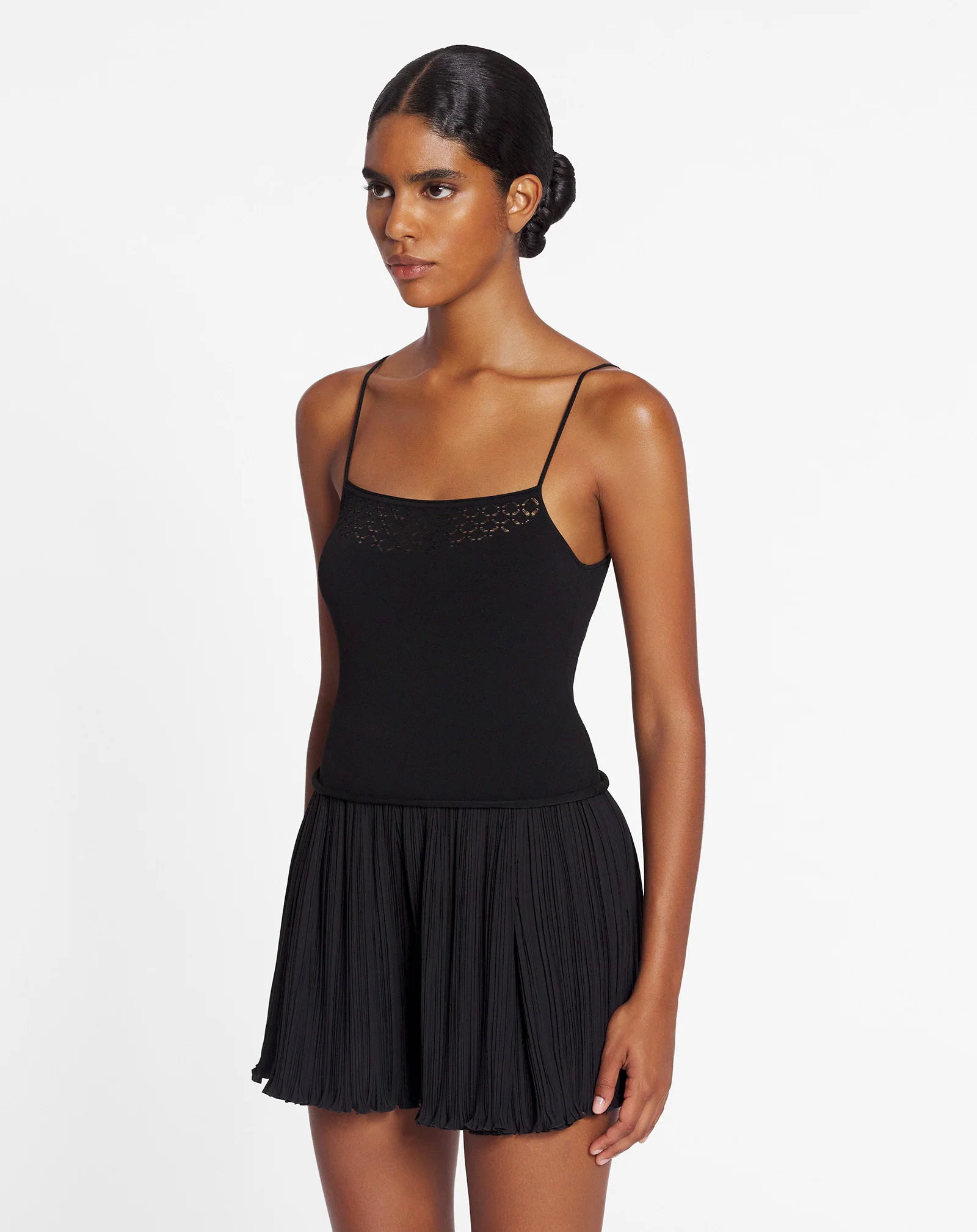 Tank top with lace detail