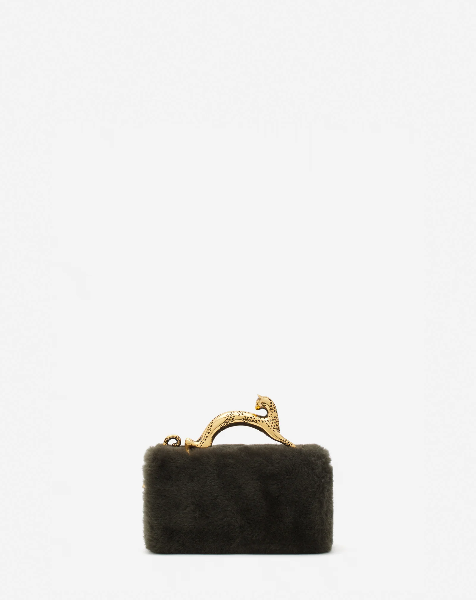 Shearling nano pencil cat bag