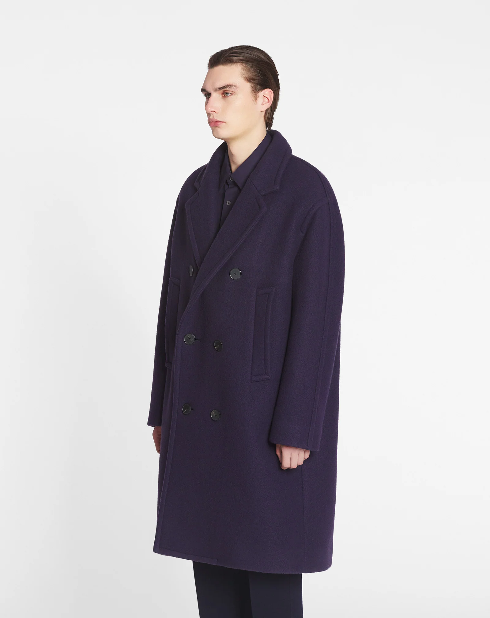 Oversized double-breasted coat