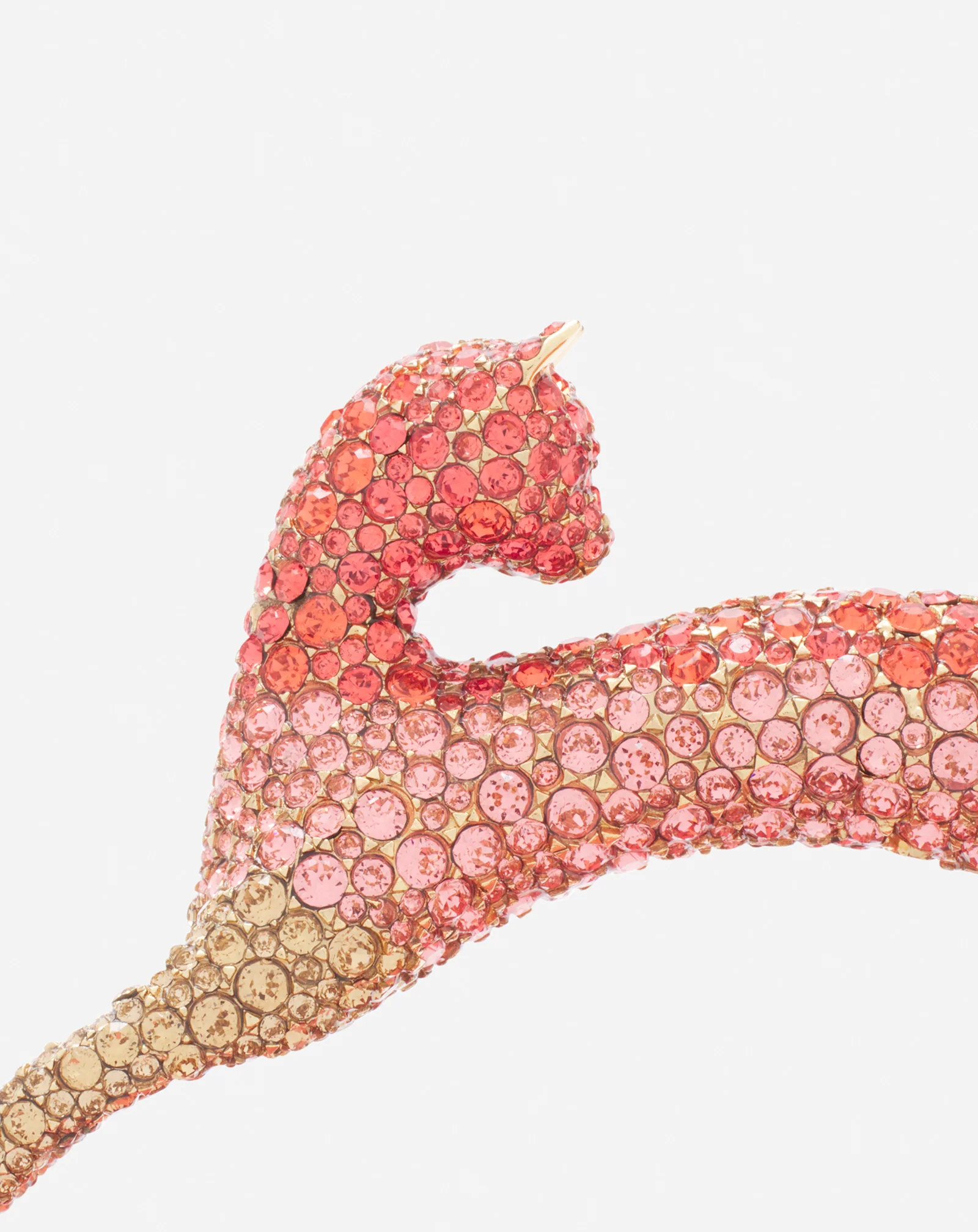 Nano pencil cat bag in leather and rhinestones