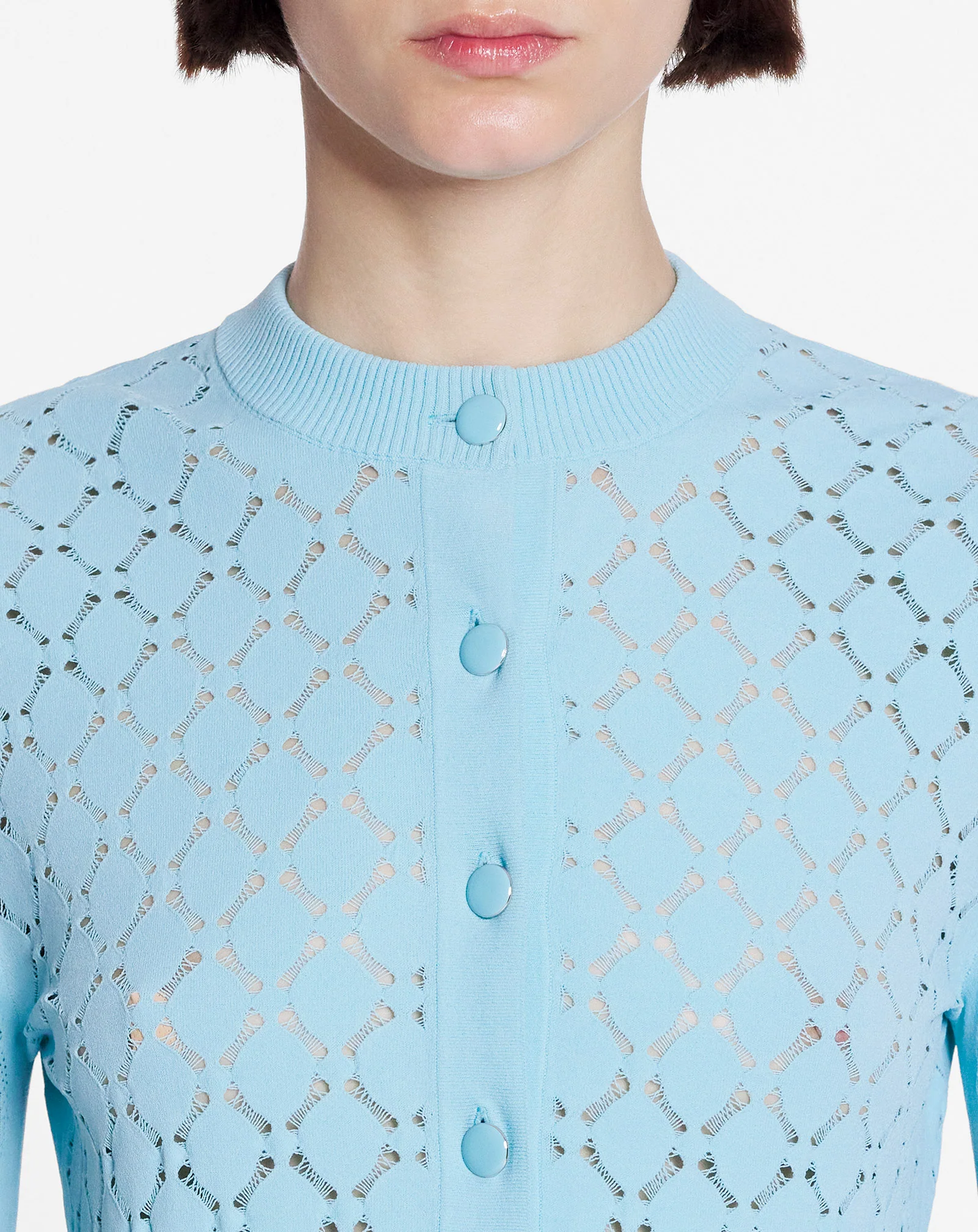 Bodycon cardigan with round neck