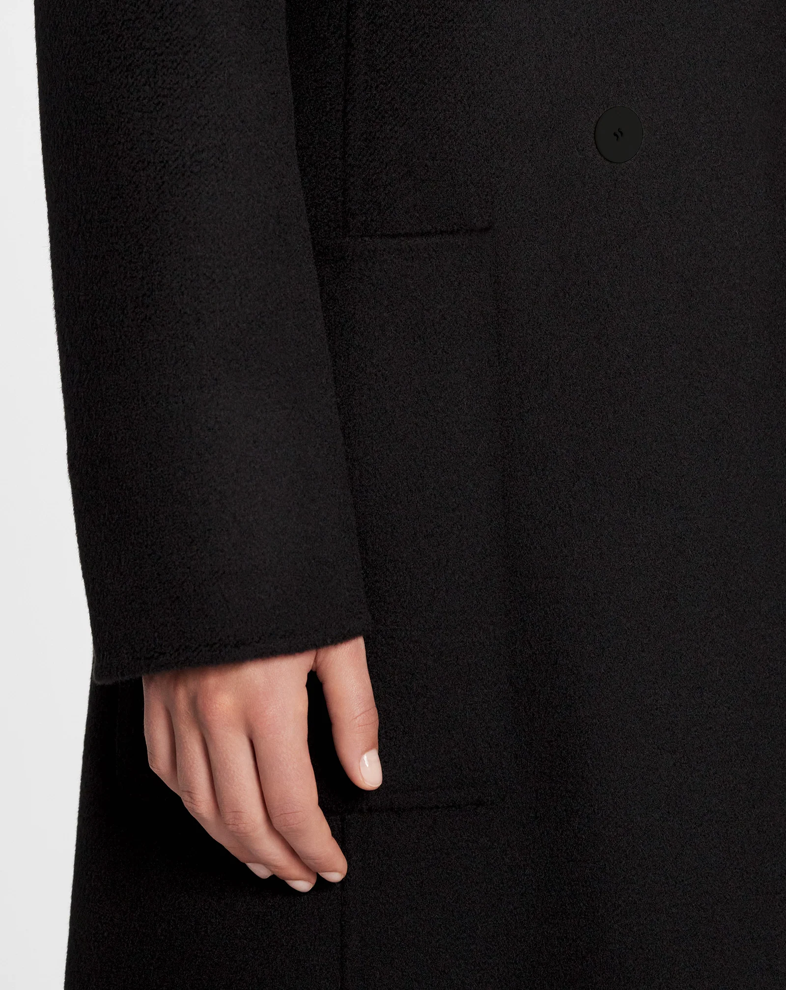 Long coat in double-faced cashmere