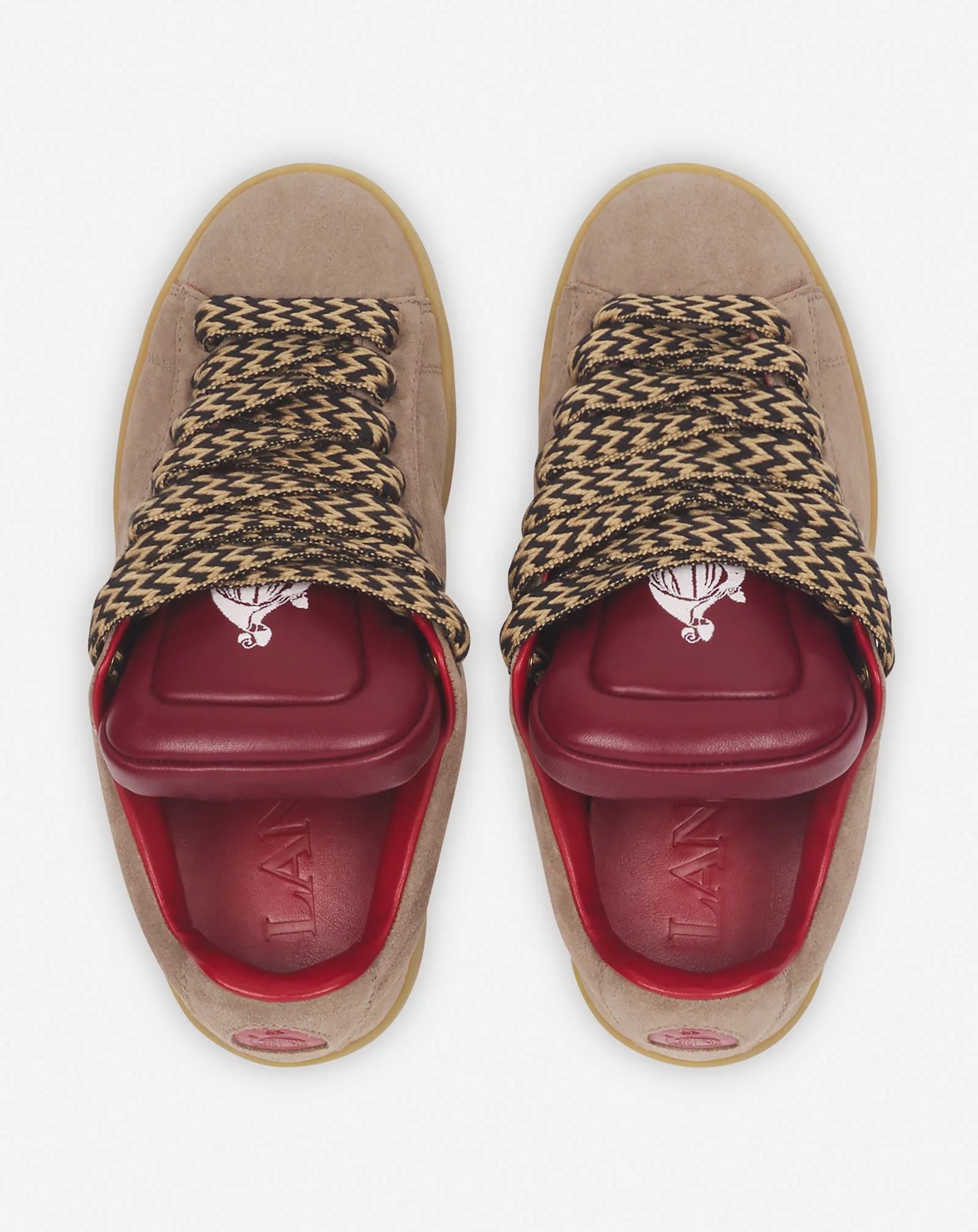 Lanvin x future hyper curb sneakers in leather and suede for men