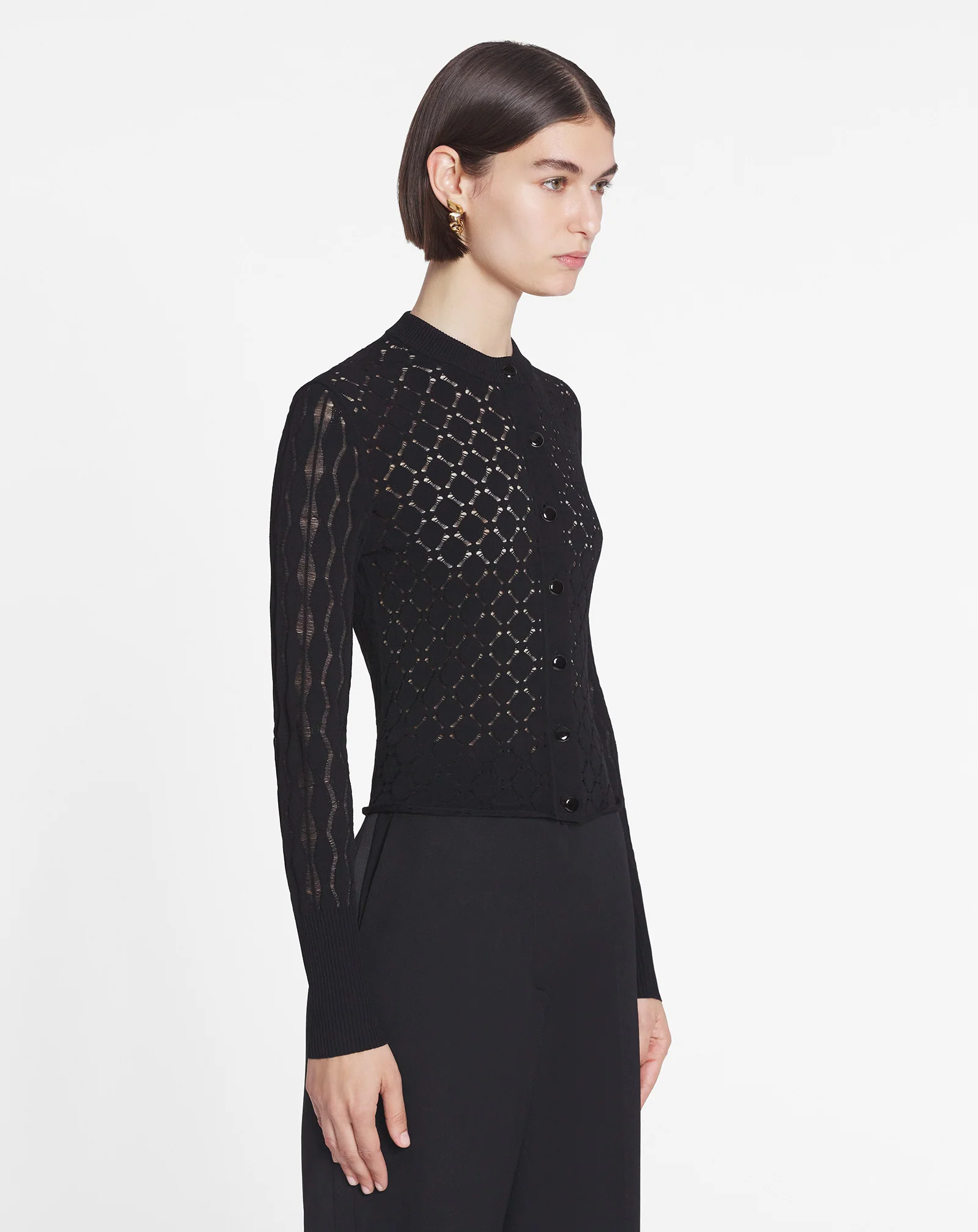 Bodycon cardigan with round neck