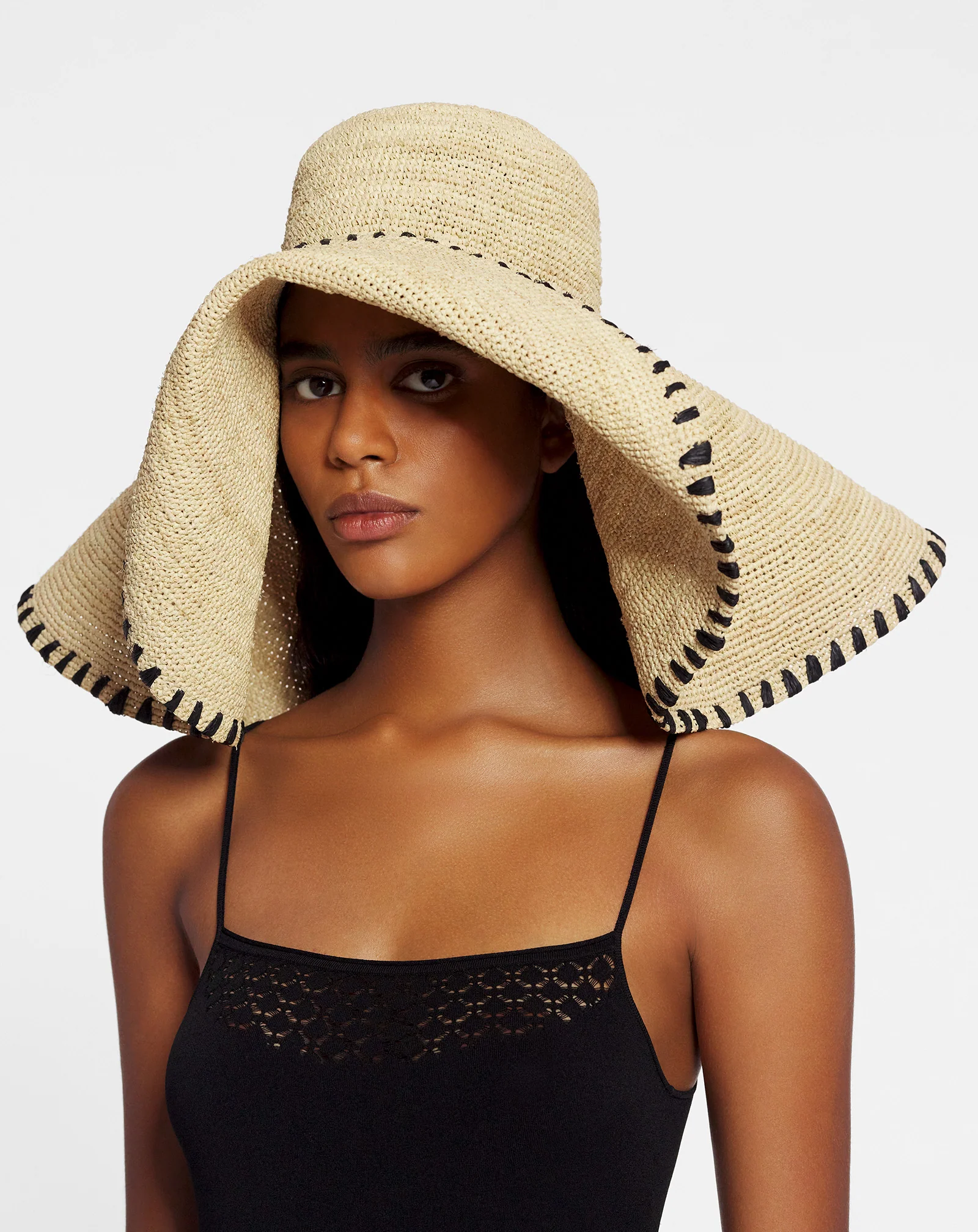 Lanvin capeline hat in raffia