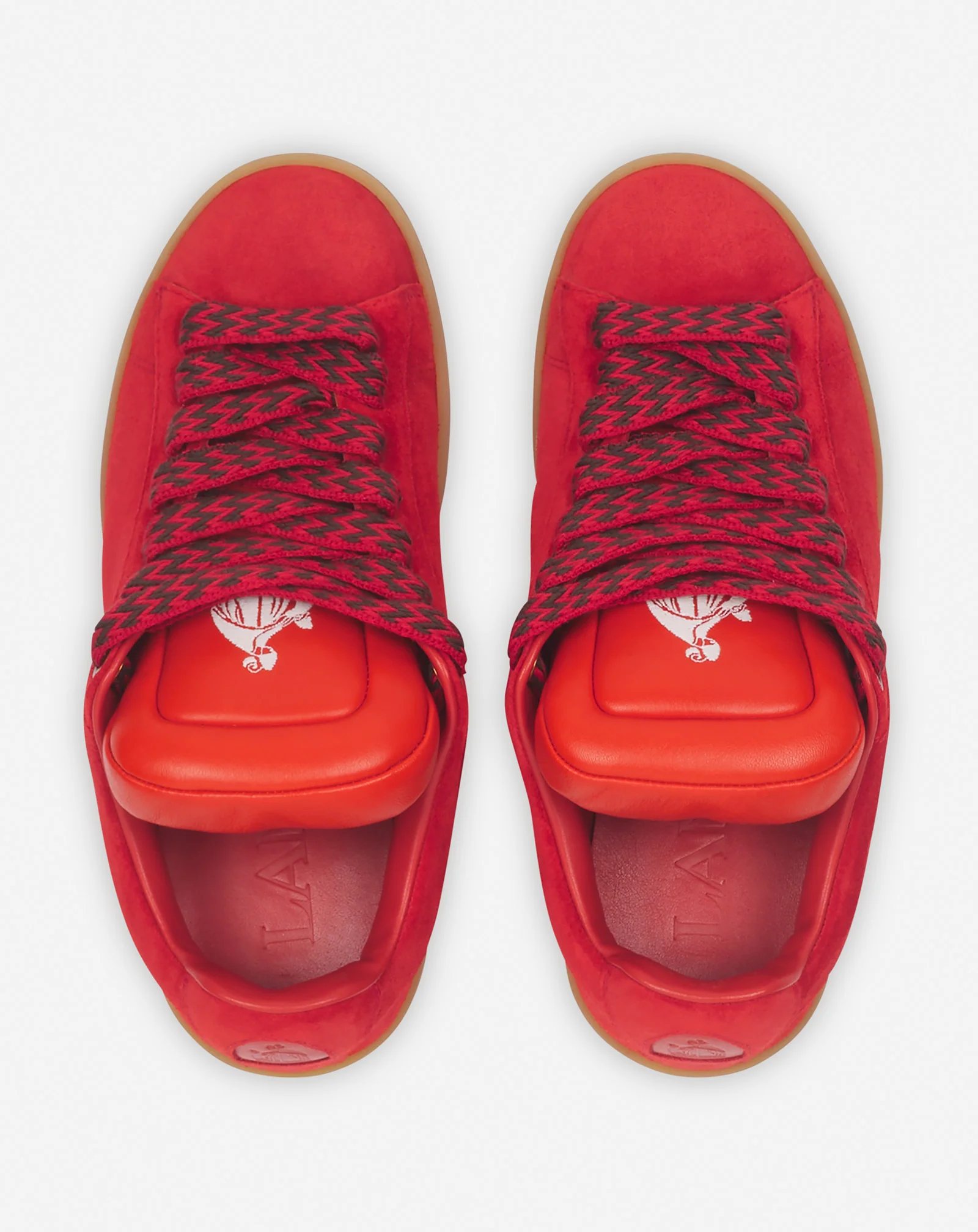 Lanvin x future hyper curb sneakers in leather and suede for women