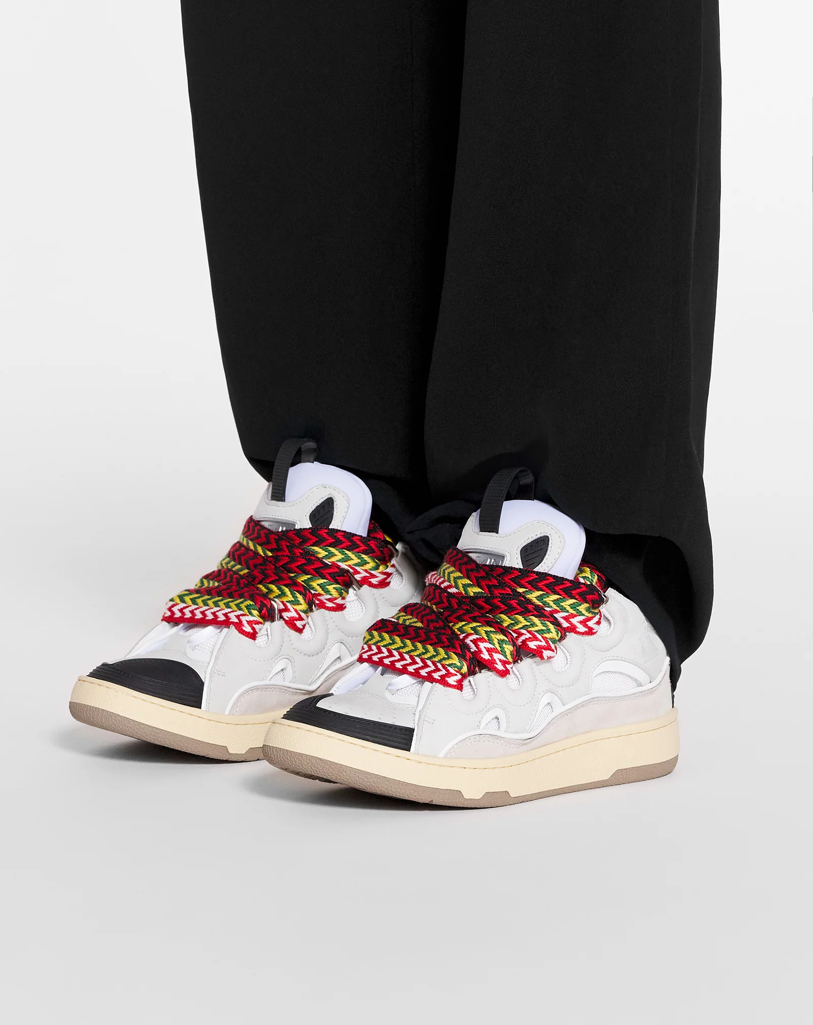 Leather curb sneakers