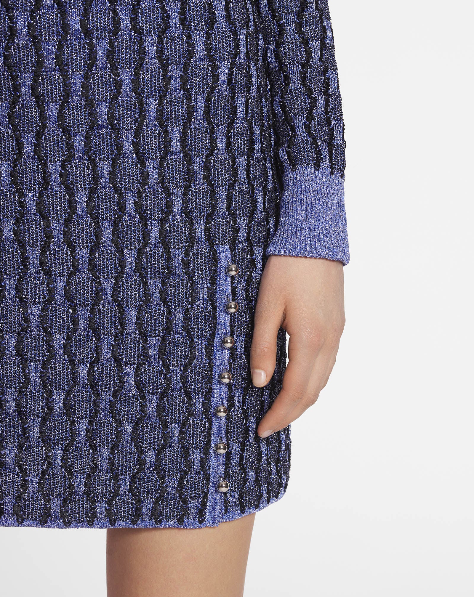 Short skirt in lurex jacquard