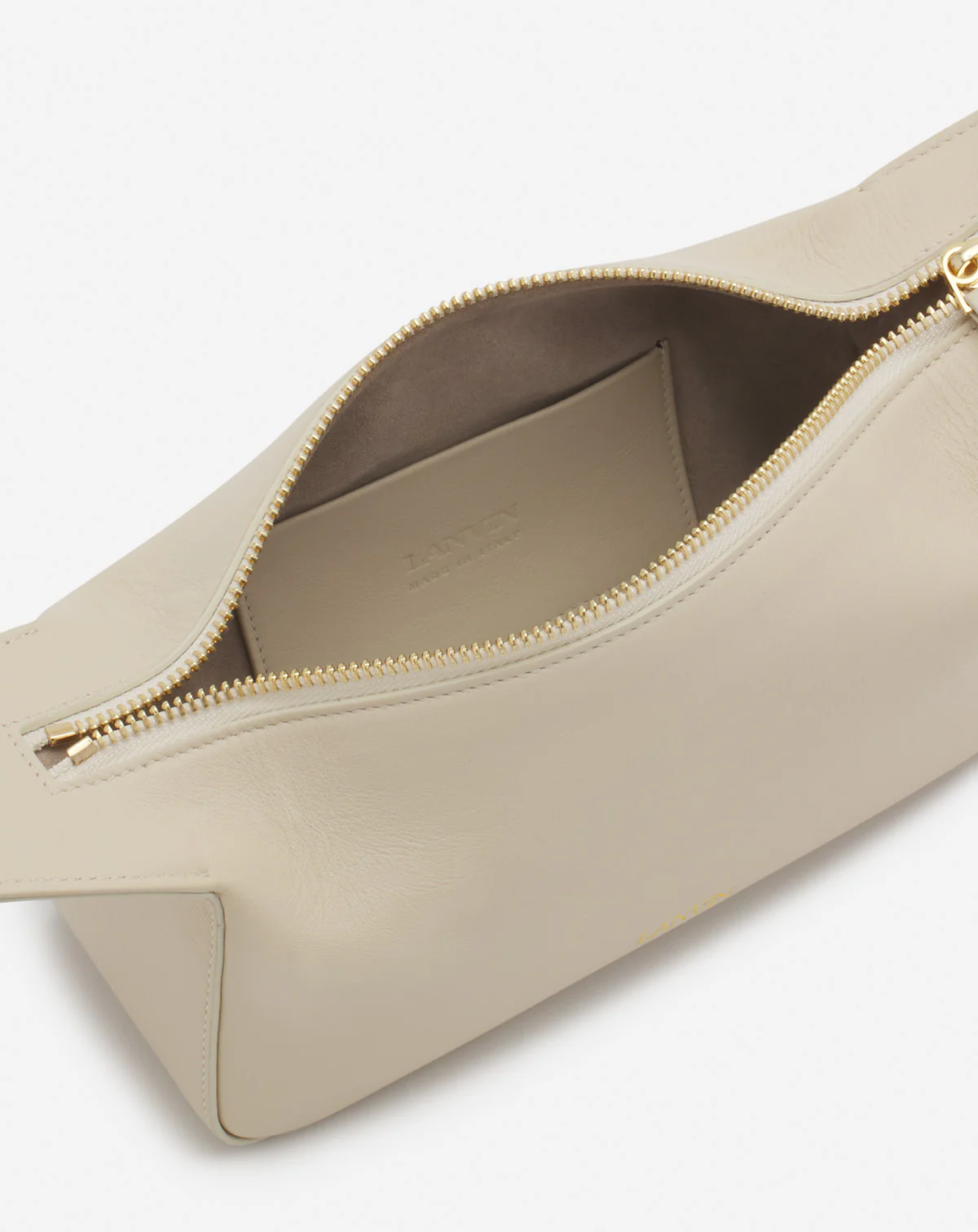 Haute séquence leather clutch bag