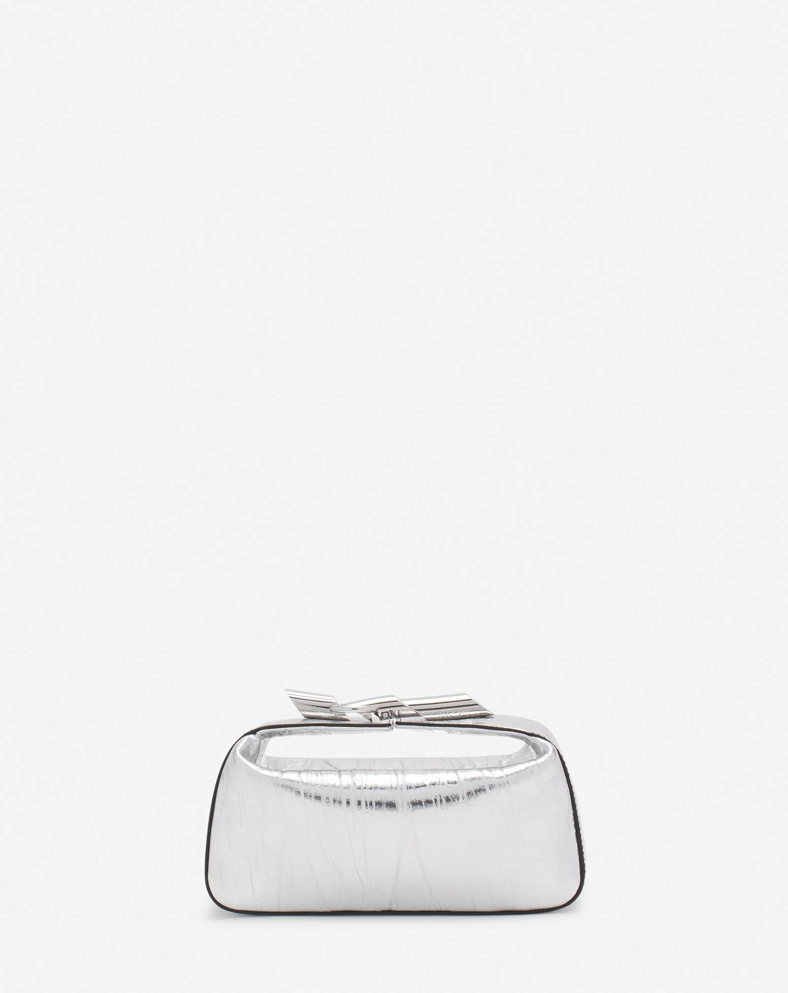 Haute séquence clutch bag in metallic leather