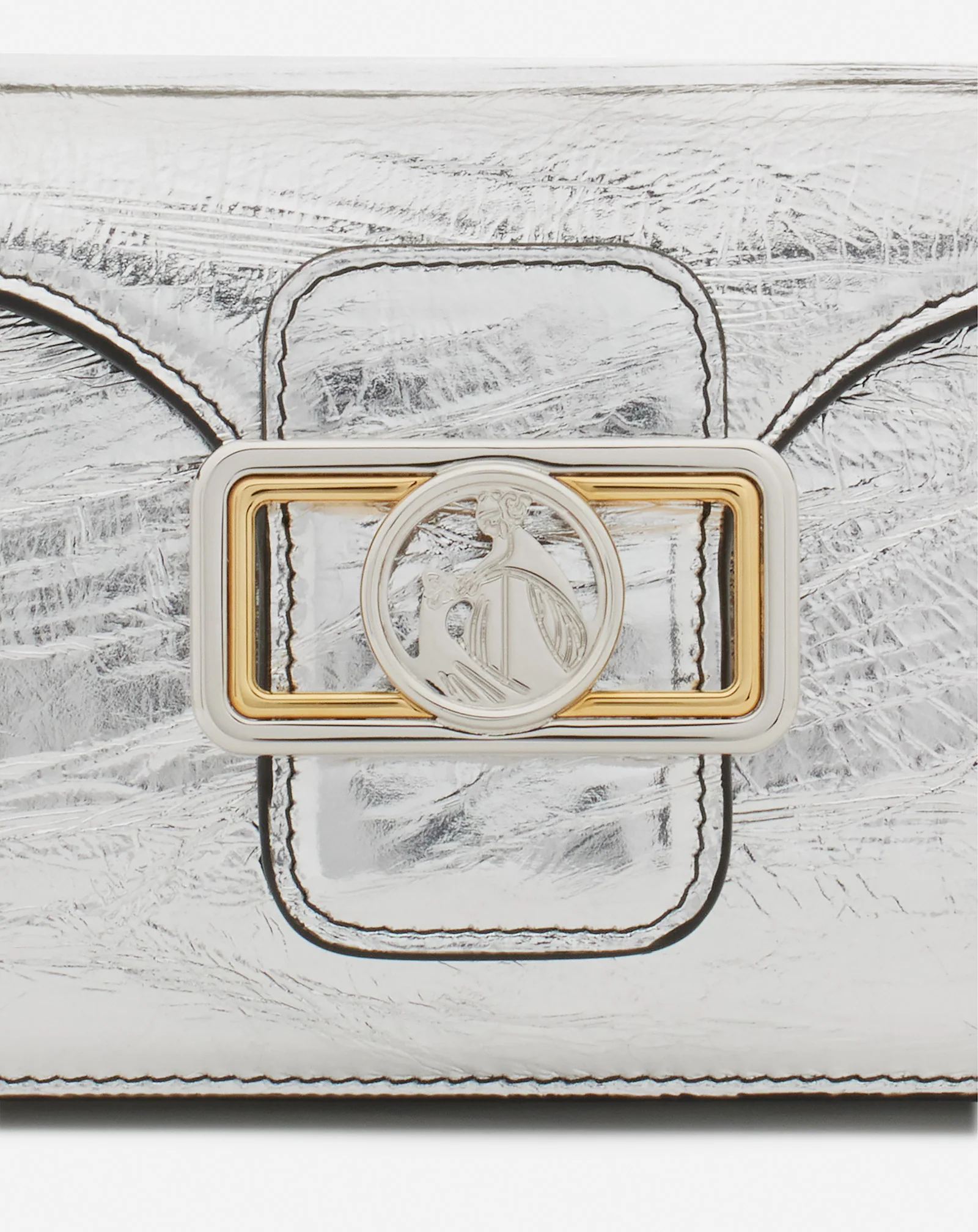 Nano pencil cat bag in metallic leather