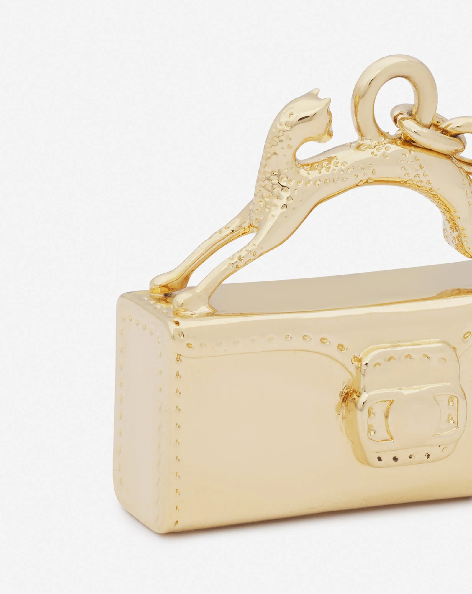 Pencil cat brass key ring