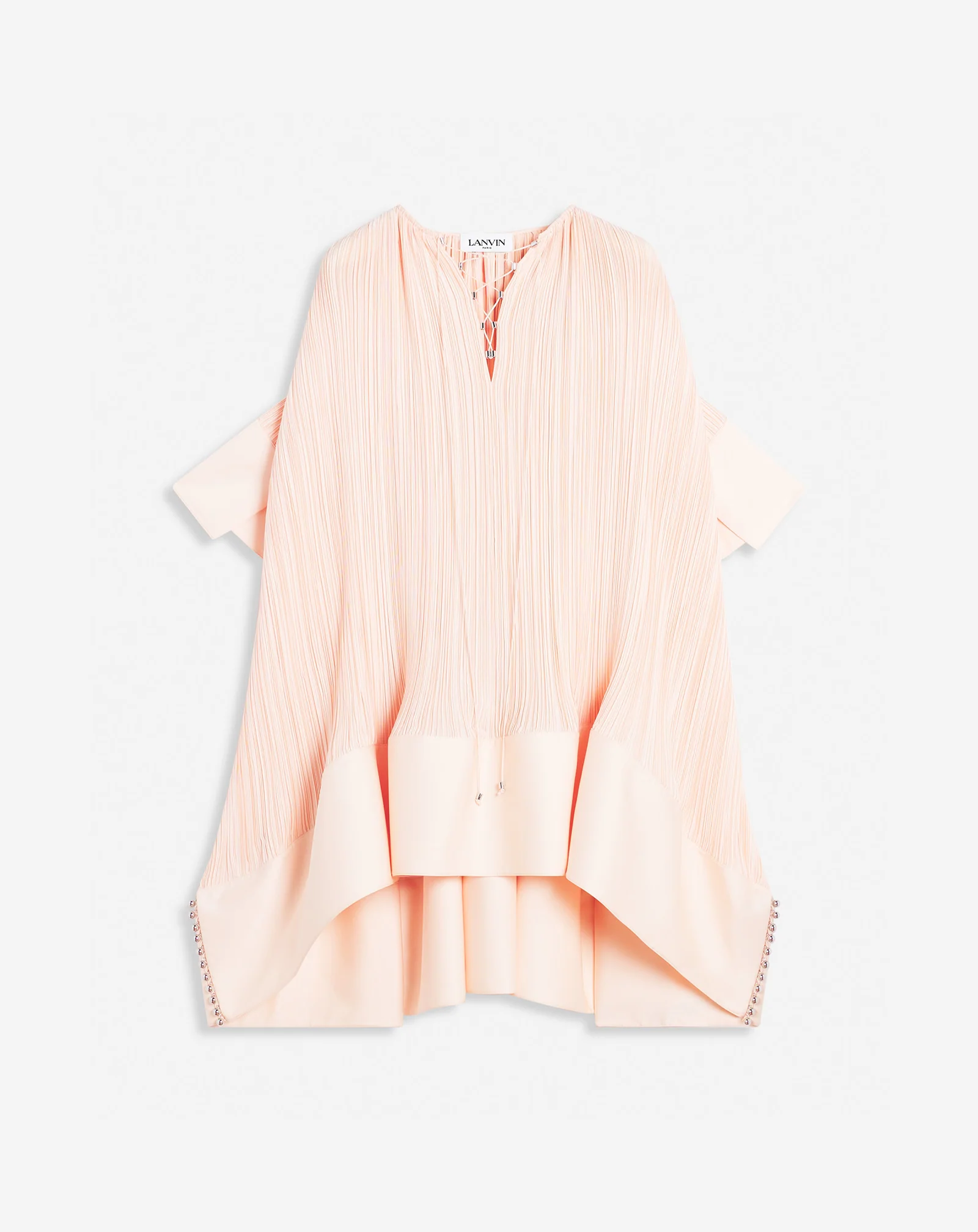 Short-sleeved pleated dress