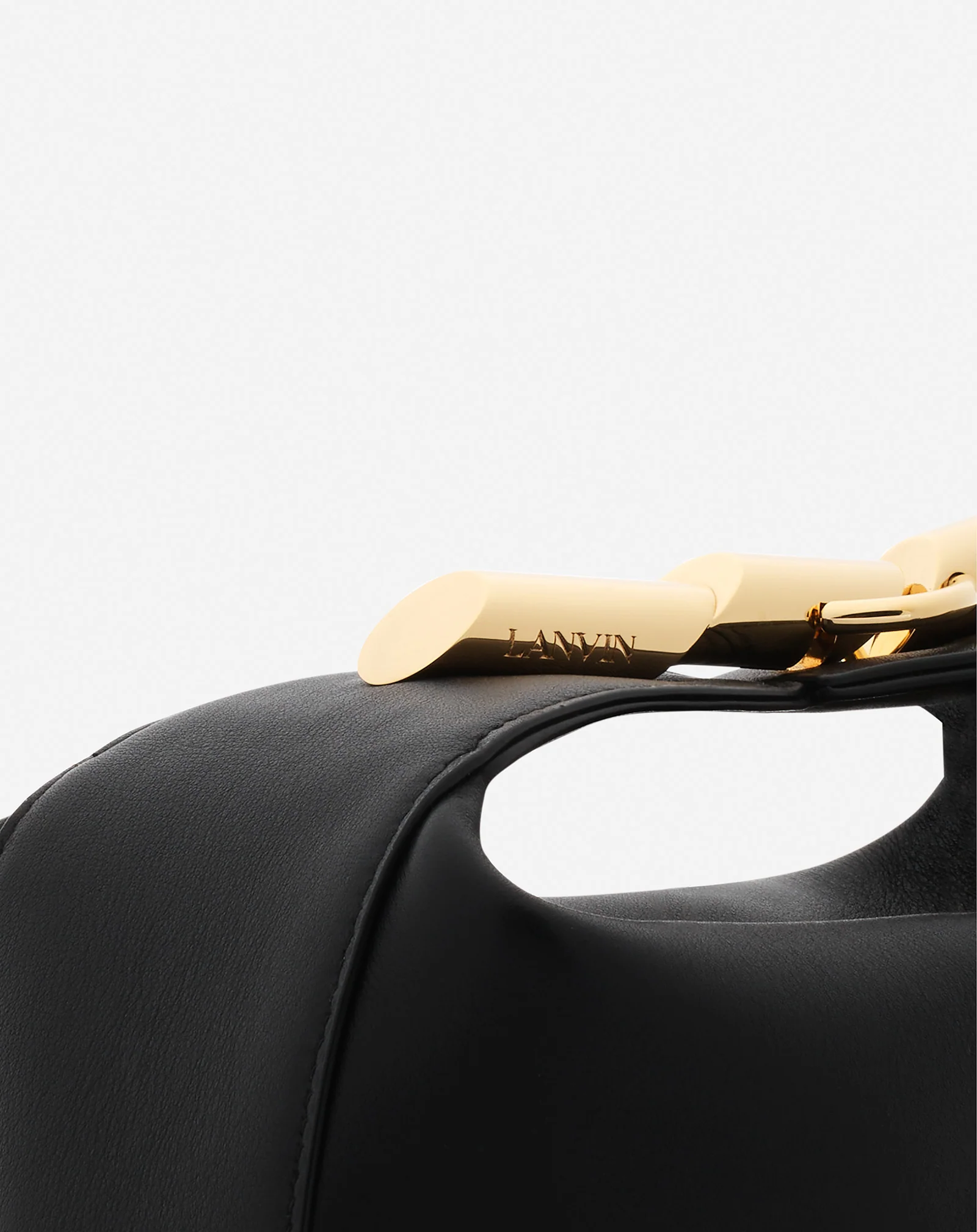 Haute séquence leather clutch bag